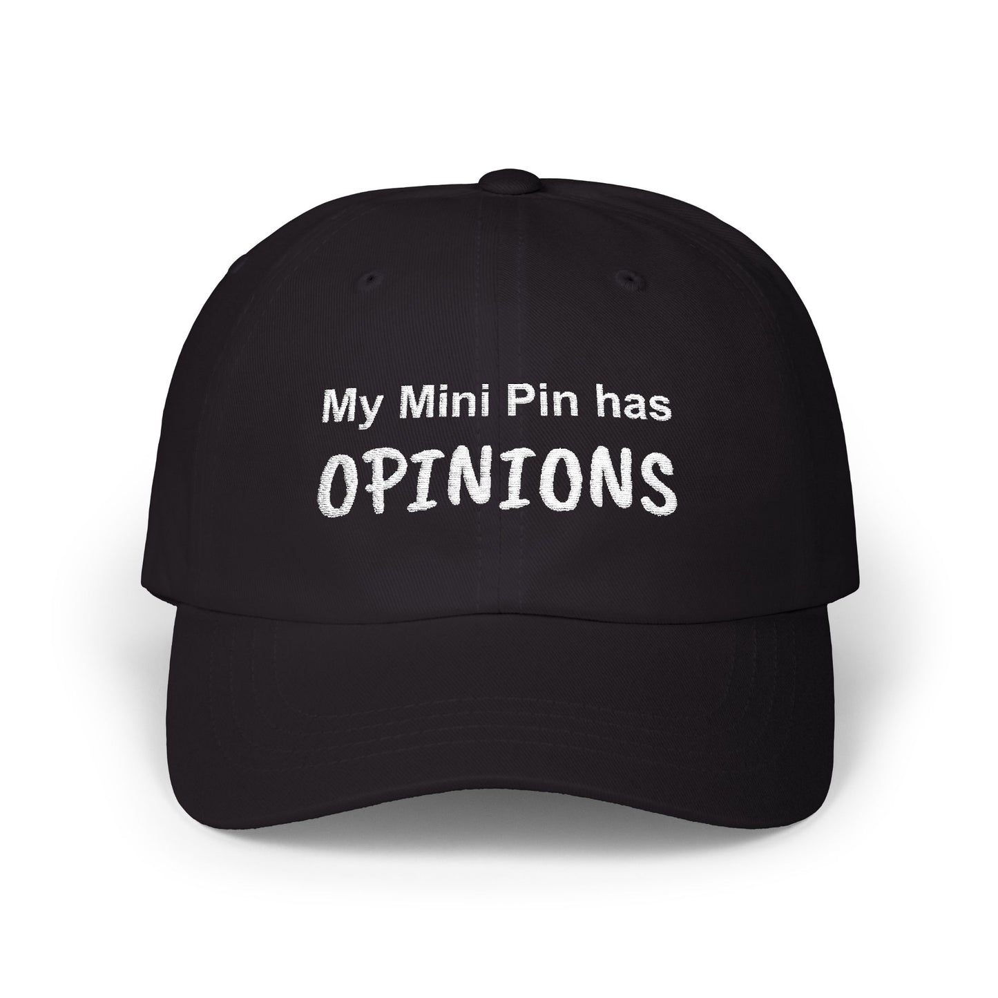 Funny Dad Cap My Mini Pin has Opinions