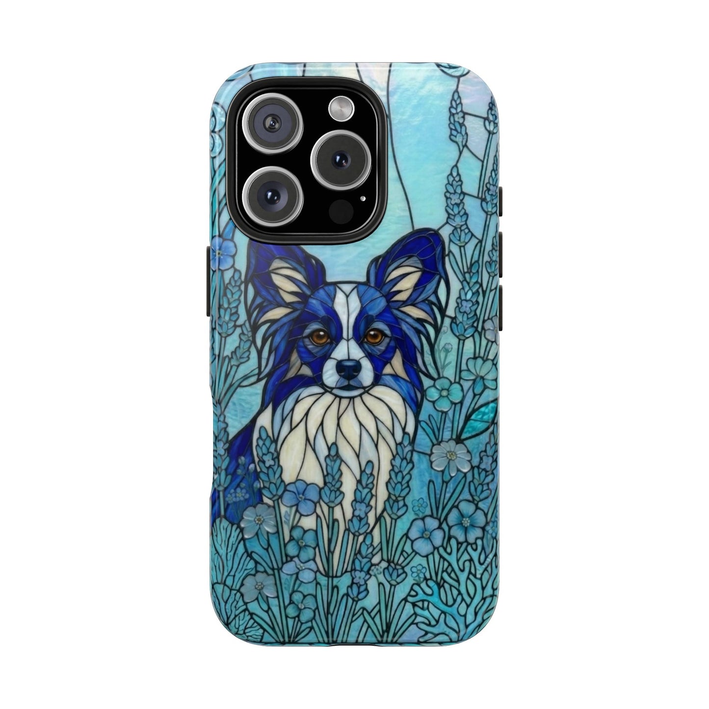 Papillon Stained Glass Style Tough Case — Ocean Blue Theme