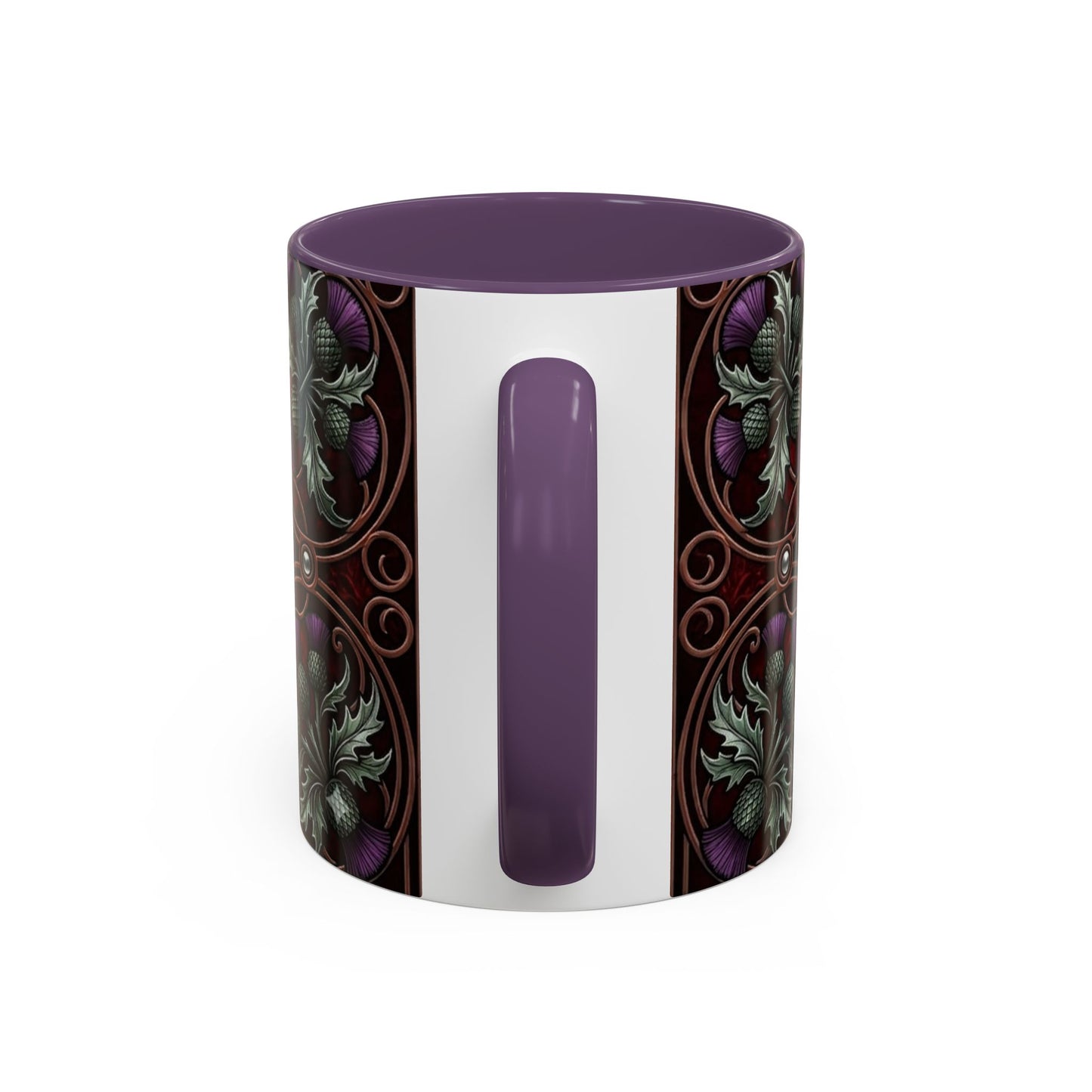 Mini Pinscher Stained Glass Style Thistle Theme Coffee Mug