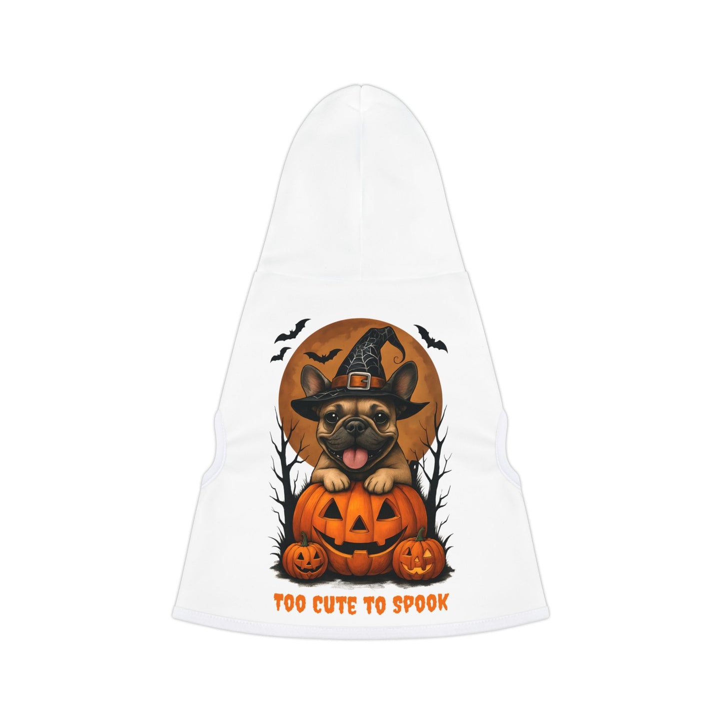 Cute Frenchie White Halloween Dog Hoodie – Too Cute to Spook!