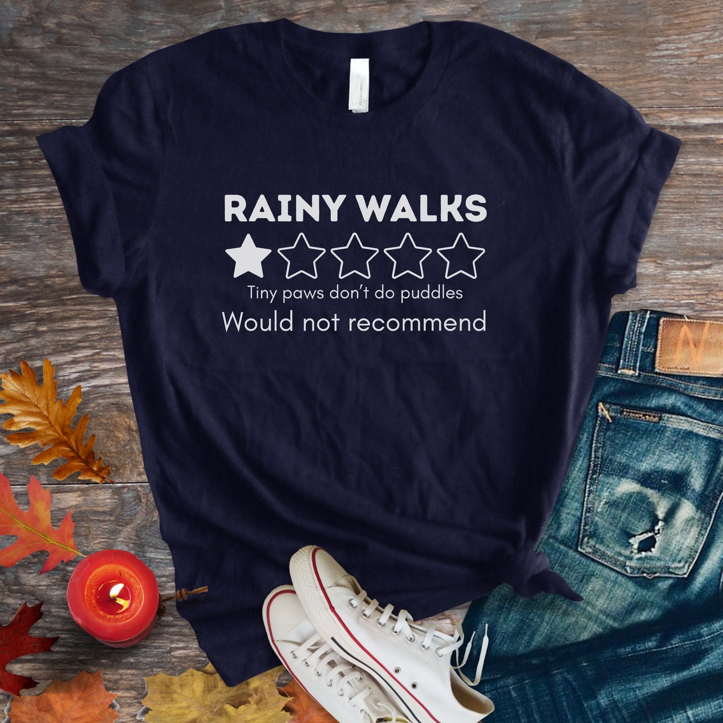 Funny Rainy Walks Review Unisex Premium Tee 1 Star, Tiny Paws Tshirt