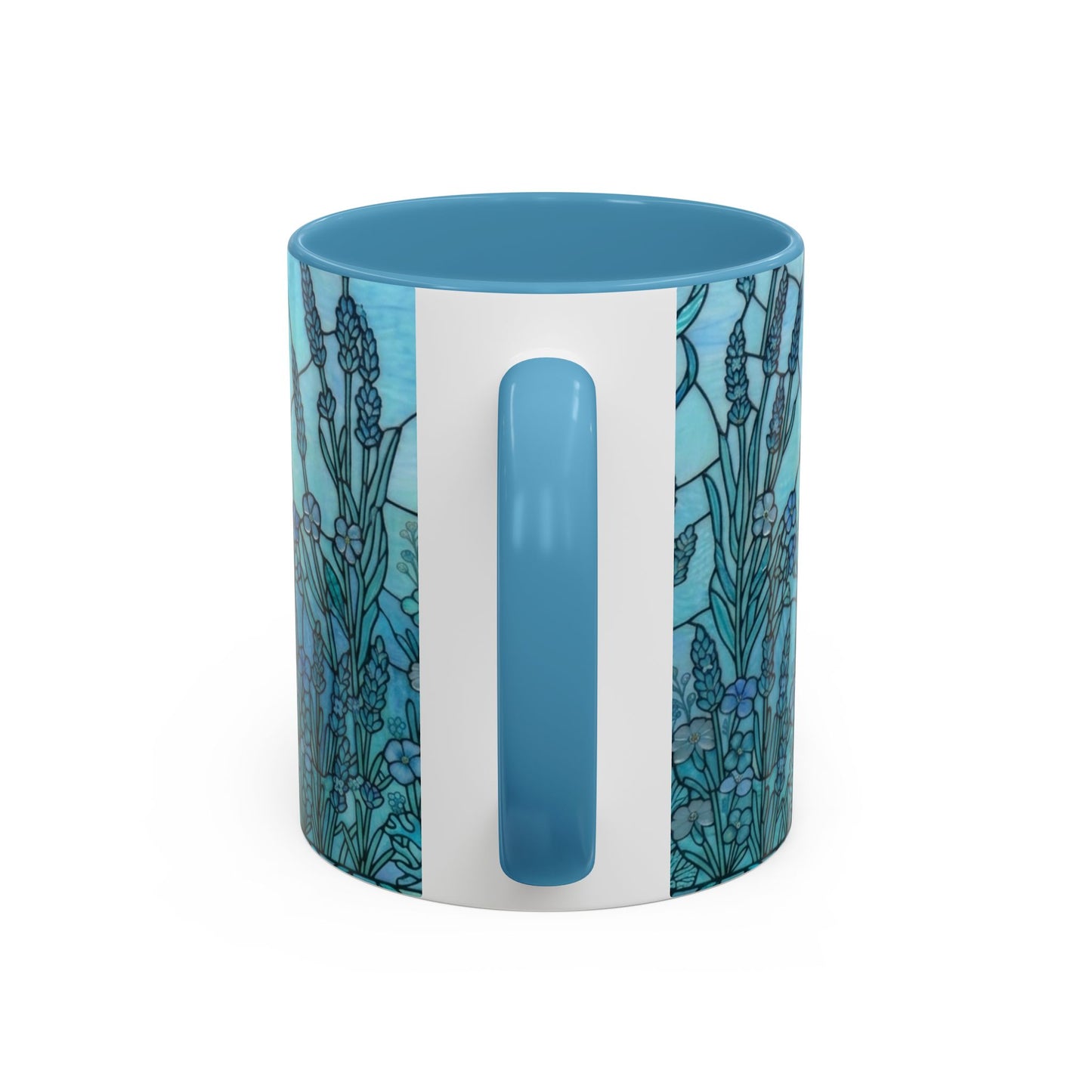 Stained Glass French Bulldog Coffee Mug — Ocean Blue Theme