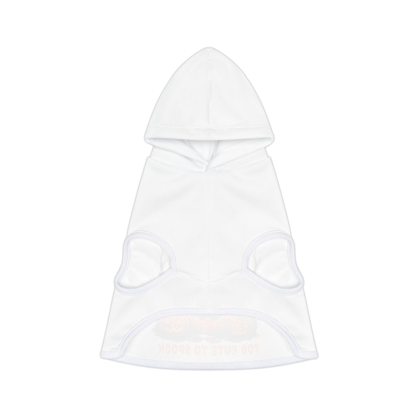 White hooded garment on a white background