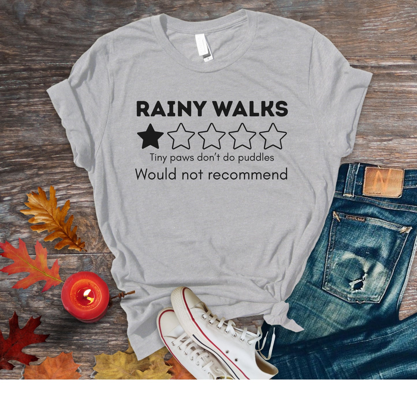 Funny Rainy Walks Review Unisex Premium Tee 1 Star, Tiny Paws Tshirt