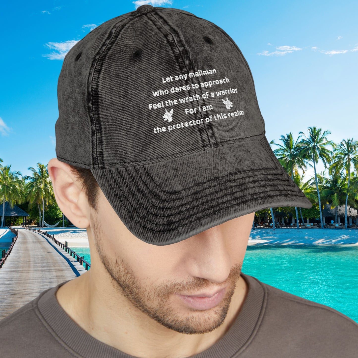 Funny Mailman Vintage Embroidered Unisex Cap