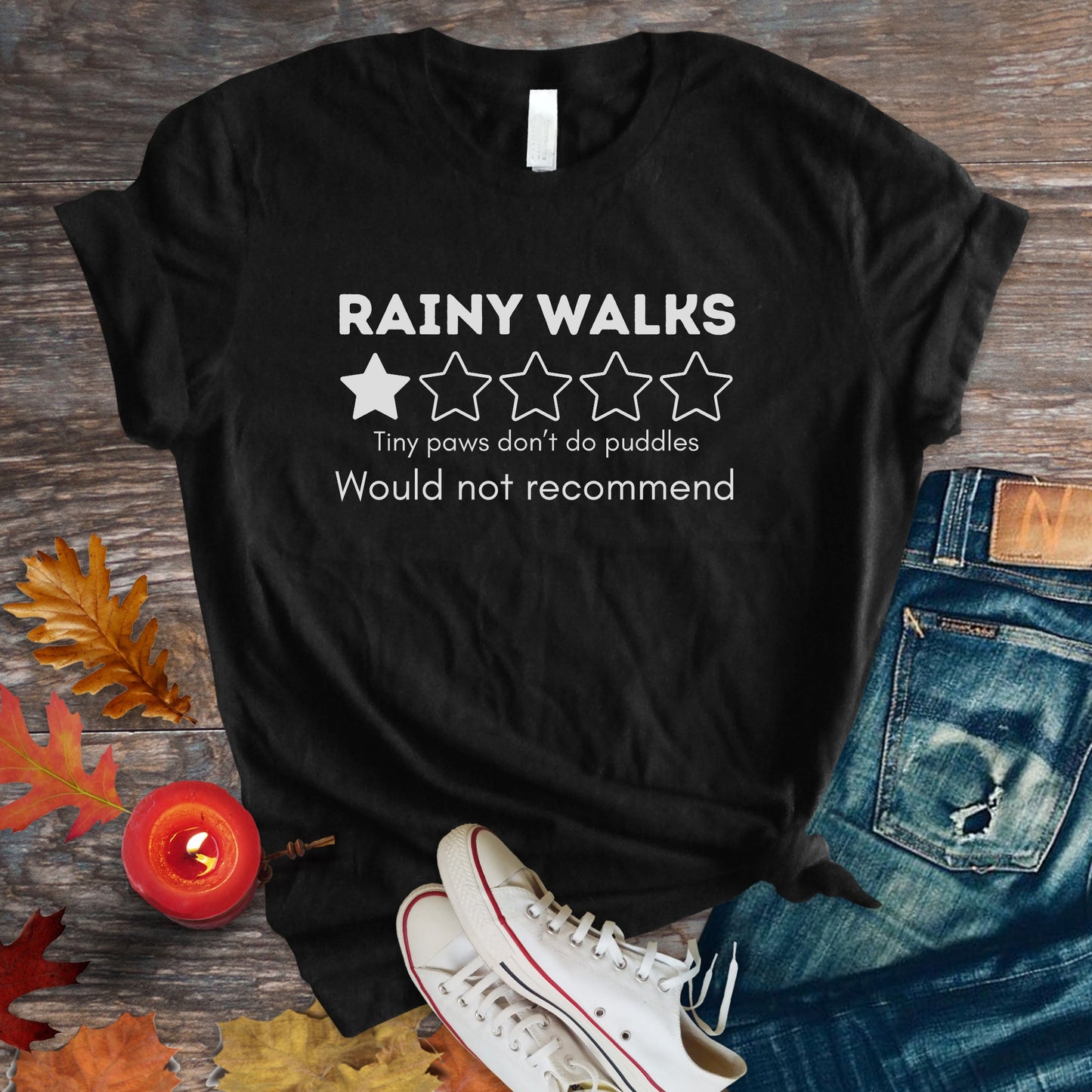 Funny Rainy Walks Review Unisex Premium Tee 1 Star, Tiny Paws Tshirt