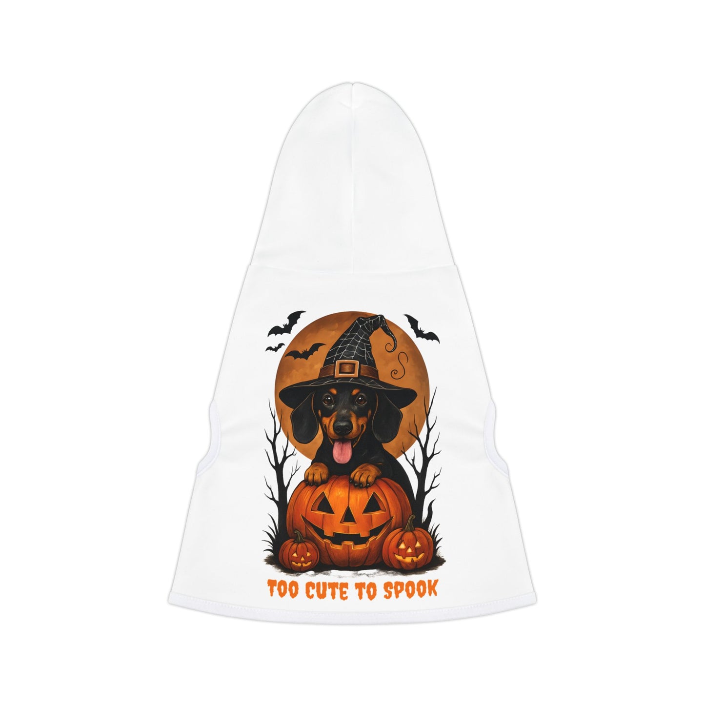 Cute Dachshound White Halloween Dog Hoodie – Too Cute to Spook!