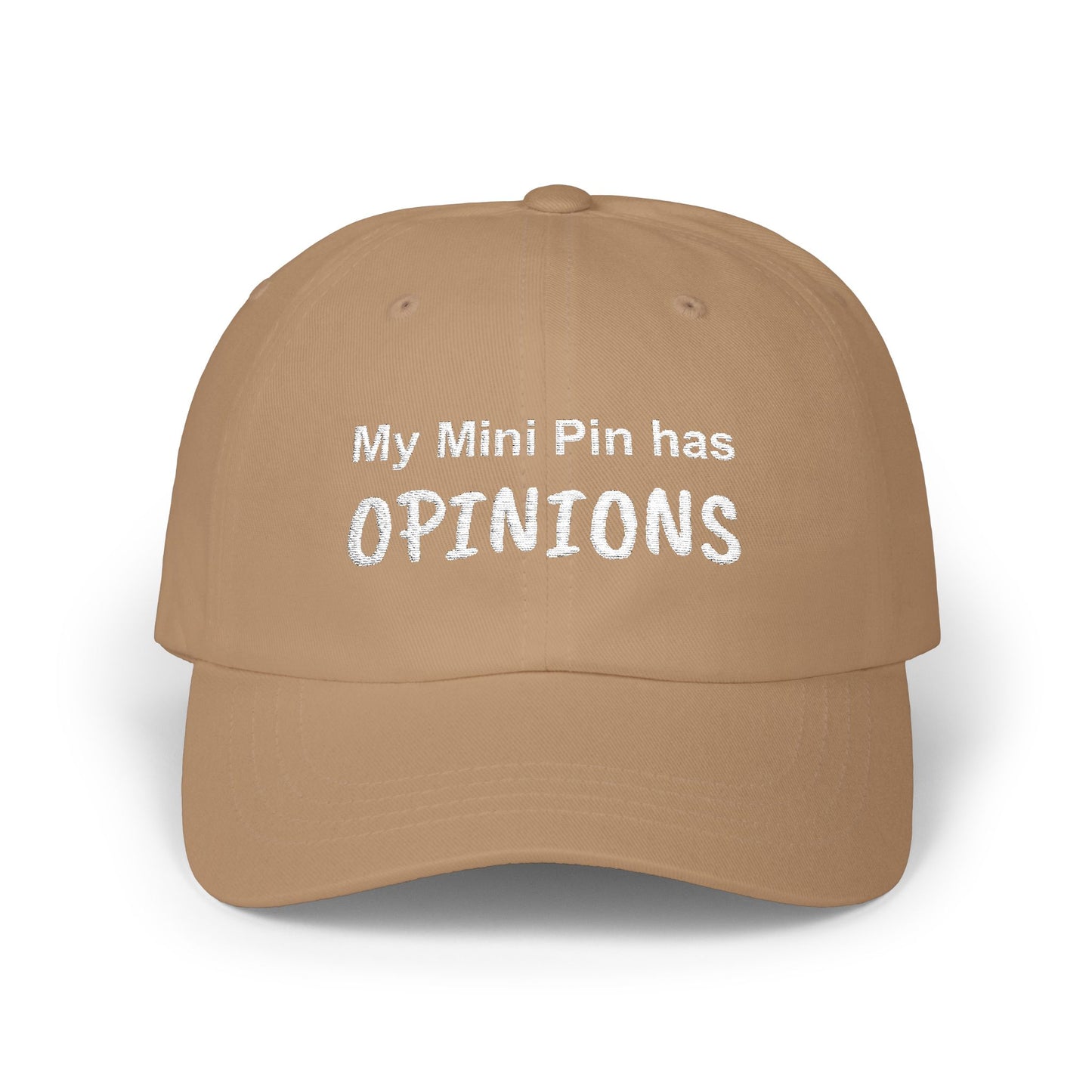 Funny Dad Cap My Mini Pin has Opinions