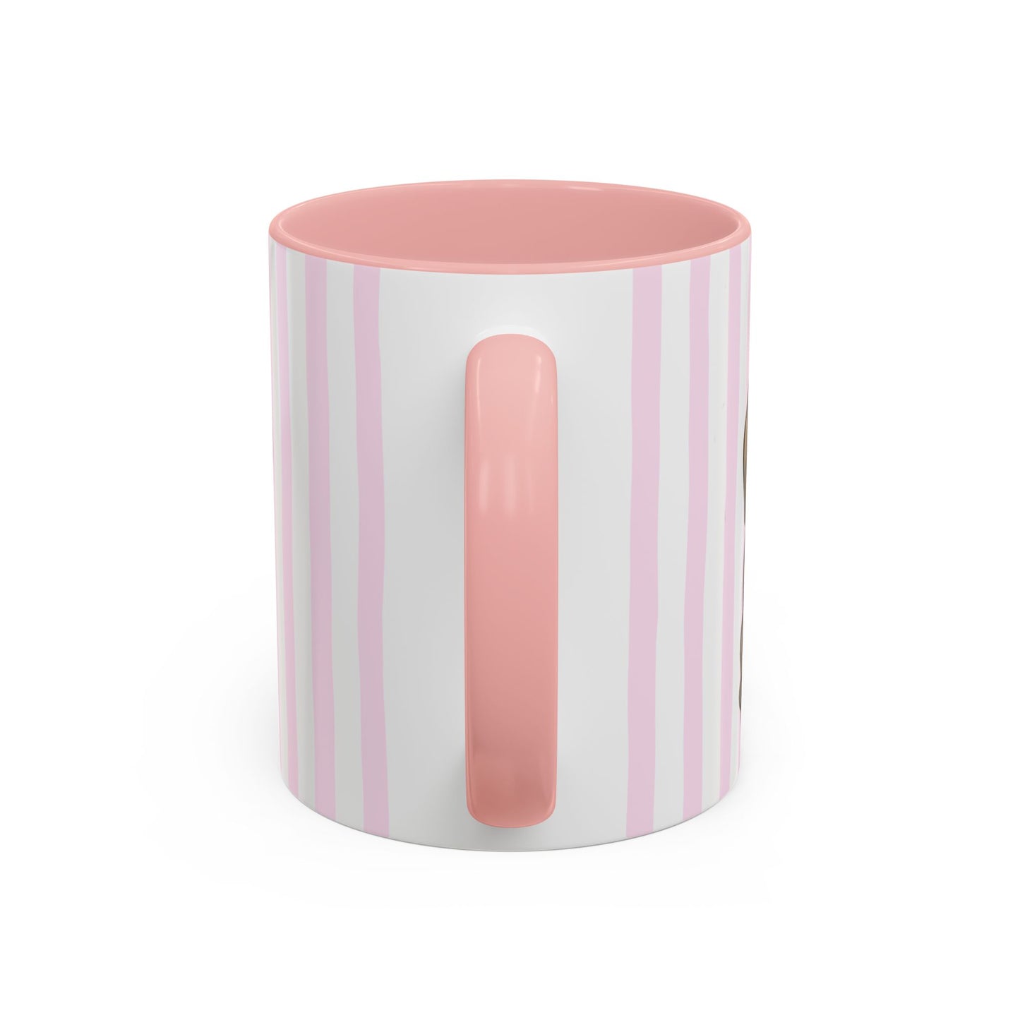 Cylindrical container with pink lid and handle on a white background