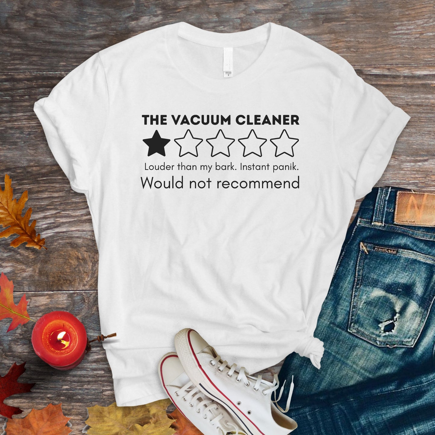 Funny Vacuum Cleaner Review Unisex Premium Tee 1 Star, Pet Humor Tshirt