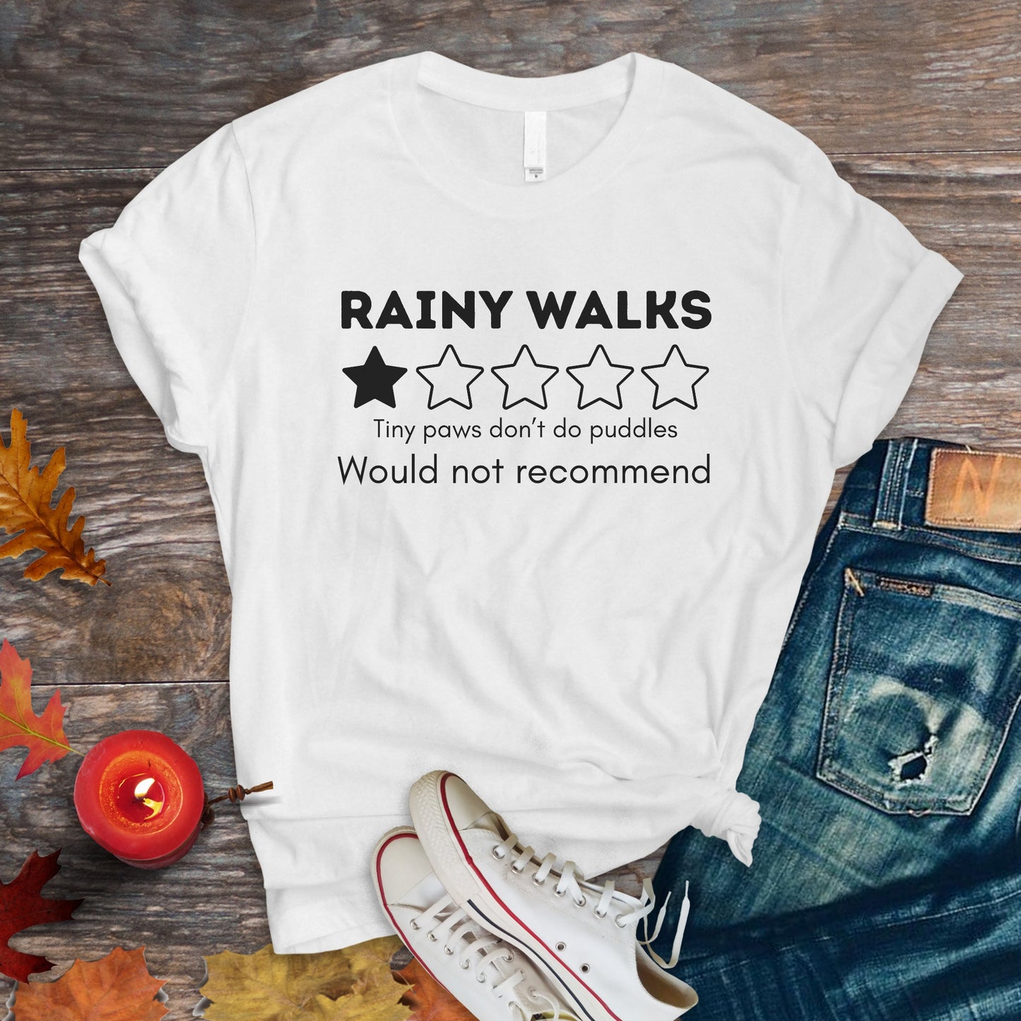 Funny Rainy Walks Review Unisex Premium Tee 1 Star, Tiny Paws Tshirt