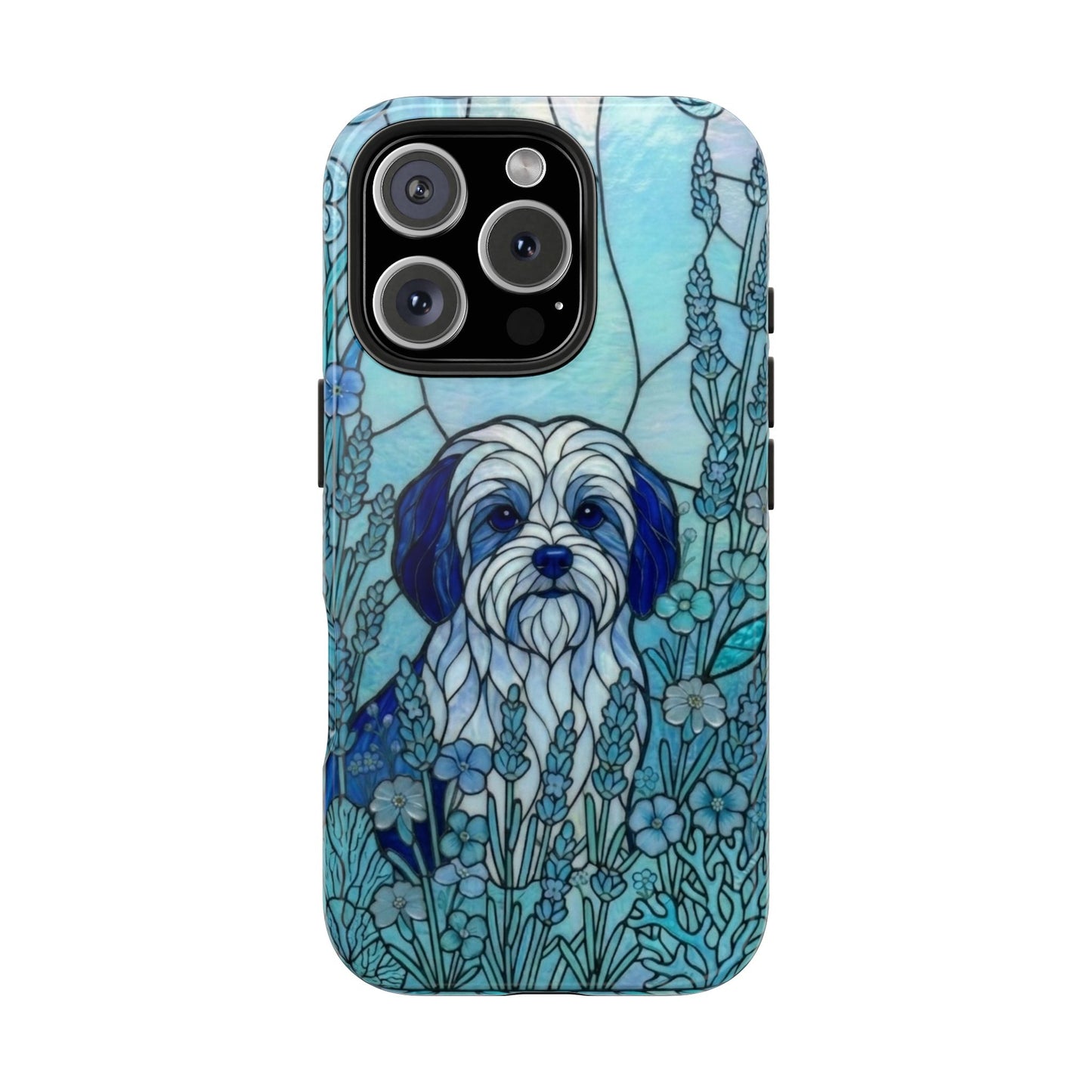 Maltese Stained Glass Style Tough Case — Ocean Blue Theme