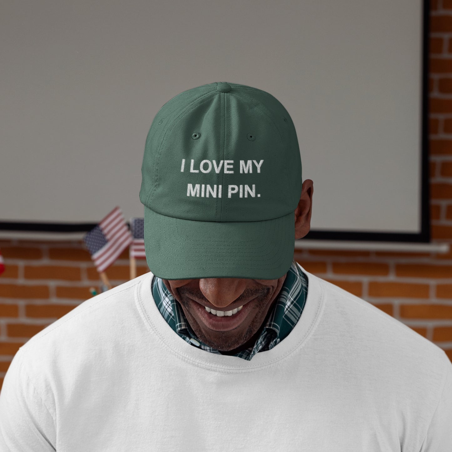 Funny Dad Cap I love my Mini Pin