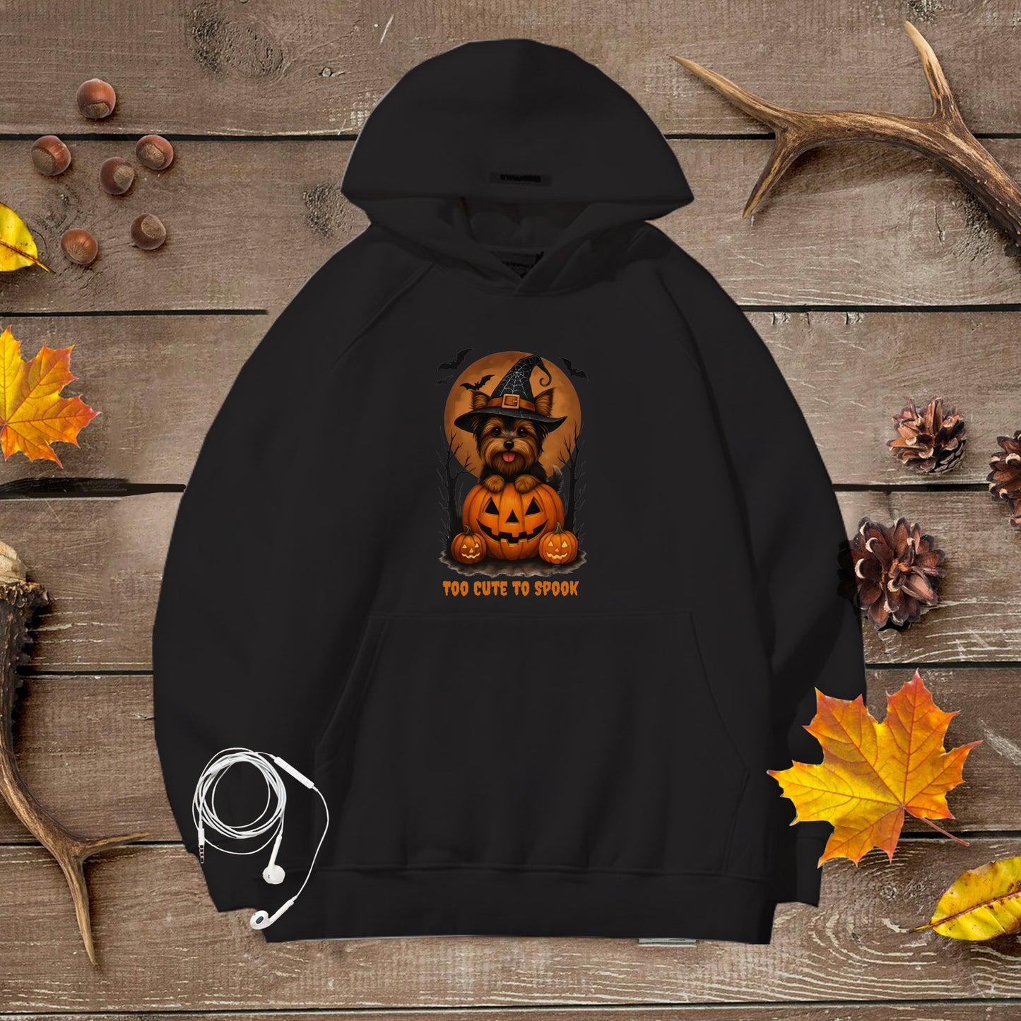 Cute Halloween Unisex Premium Hoodie Yorkie Witch