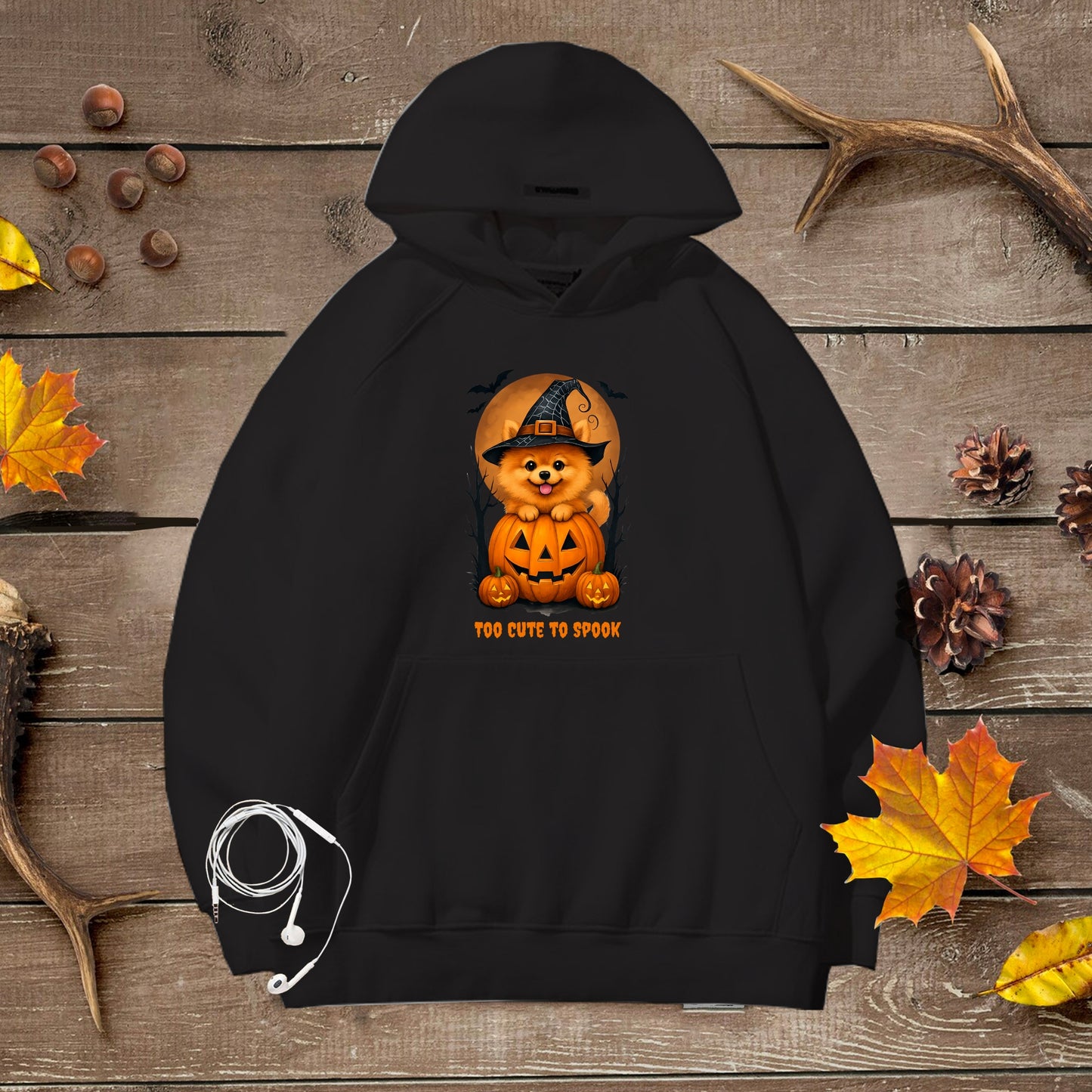 Cute Halloween Unisex Premium Hoodie Pomeranian Witch