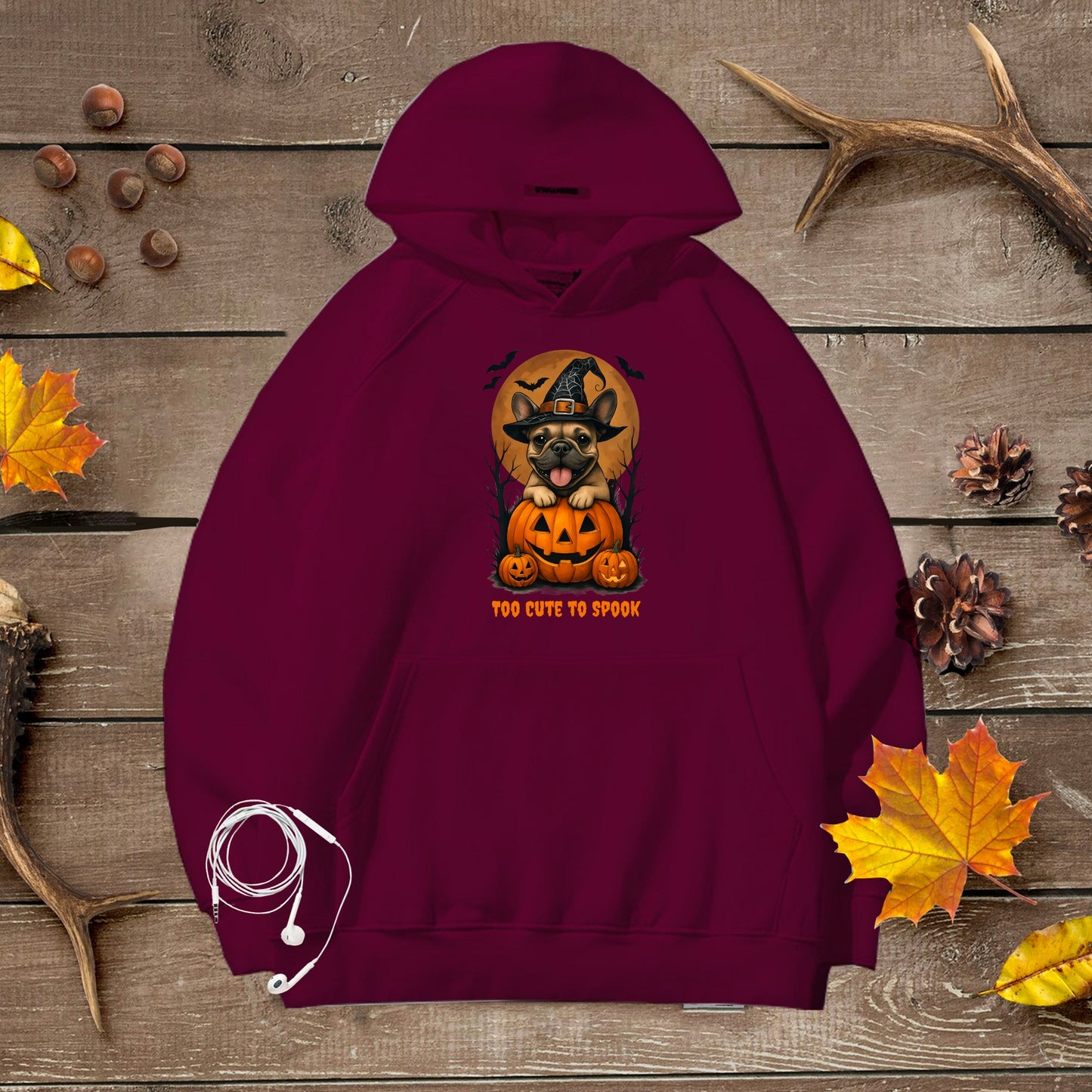 Halloween Unisex Premium Hoodie French Bulldog Witch