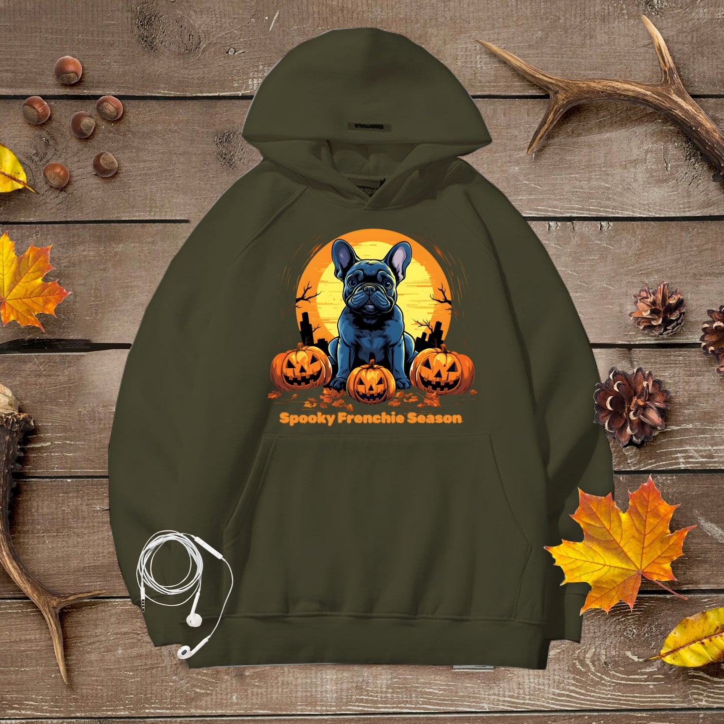 Spooky Frenchie Season Halloween Unisex Premium Hoodie Dog Lover Gift