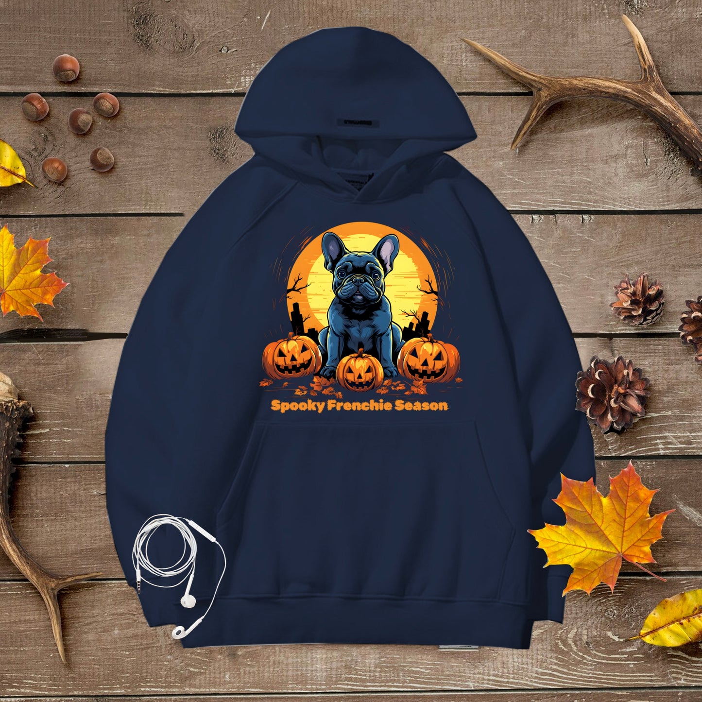 Spooky Frenchie Season Halloween Unisex Premium Hoodie Dog Lover Gift