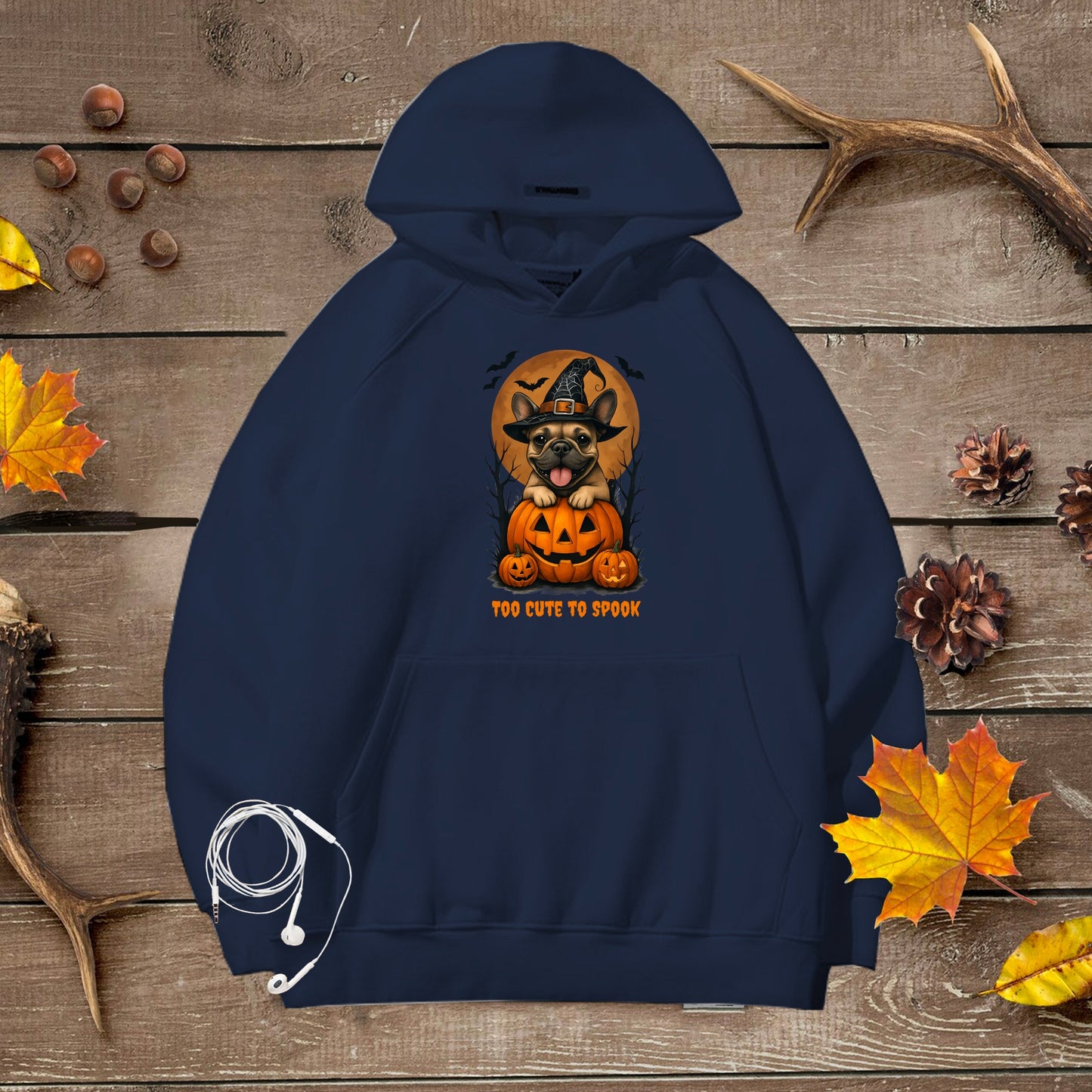 Halloween Unisex Premium Hoodie French Bulldog Witch