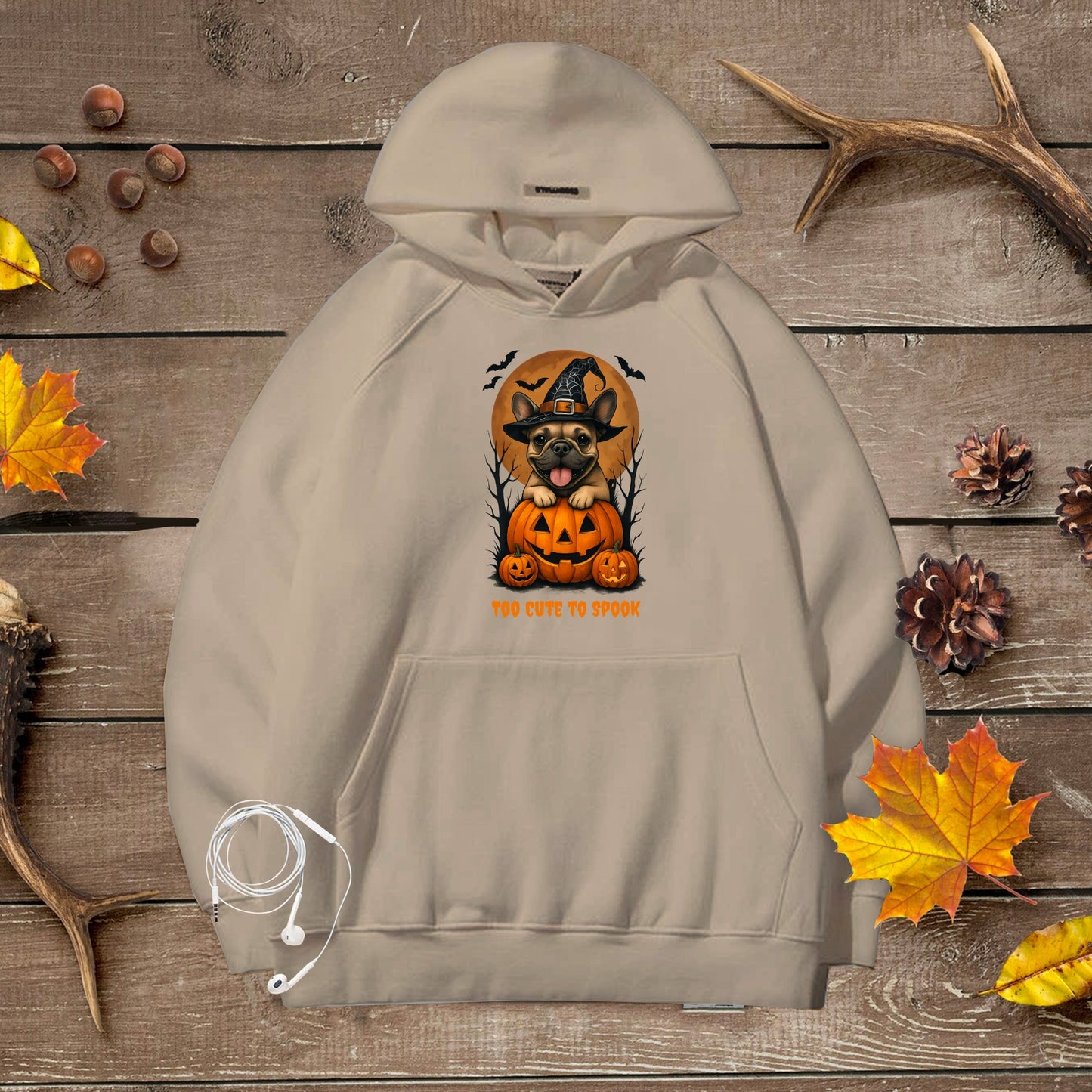 Halloween Unisex Premium Hoodie French Bulldog Witch