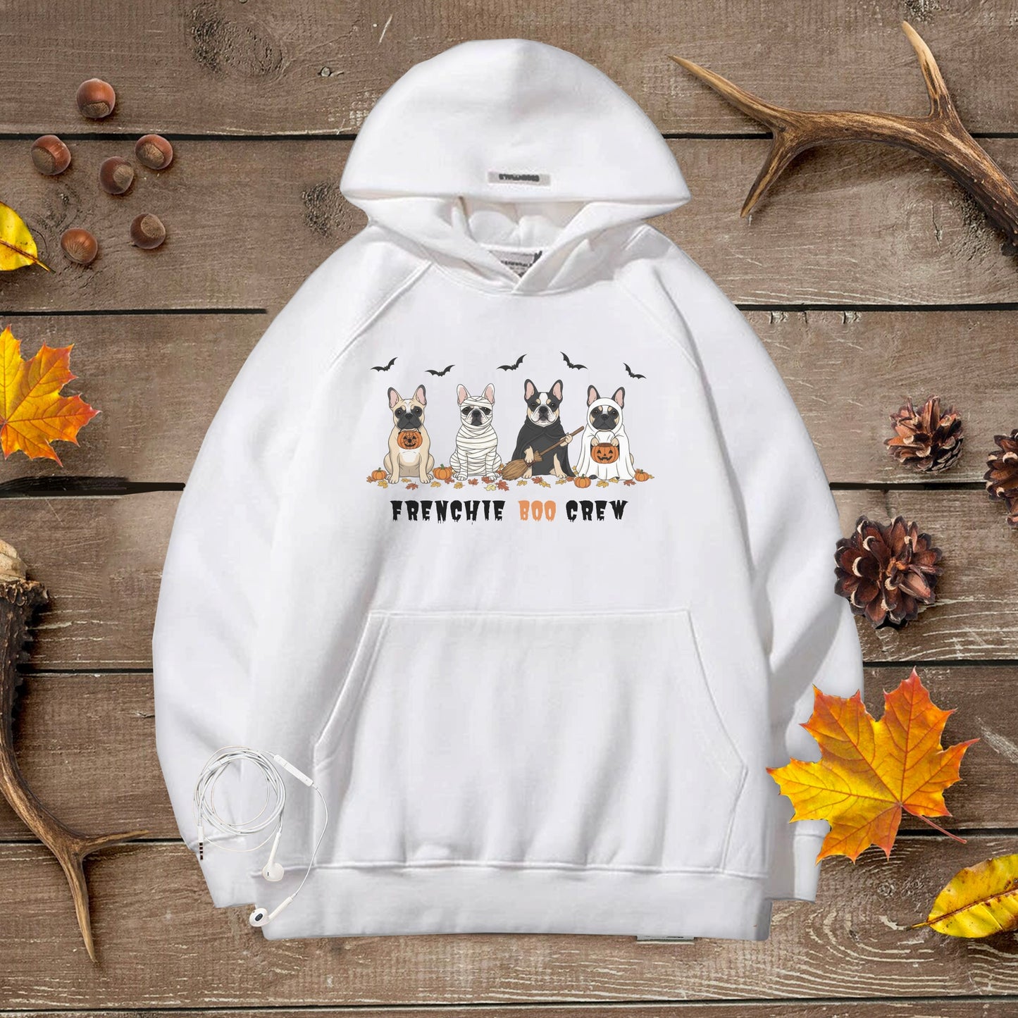 Spooky Frenchie Halloween Premium Unisex Hoodie – Frenchie Boo Crew