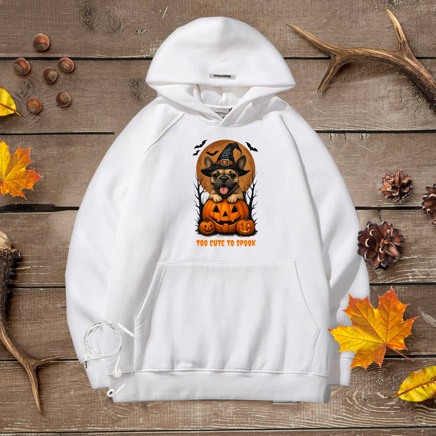 Halloween Unisex Premium Hoodie French Bulldog Witch