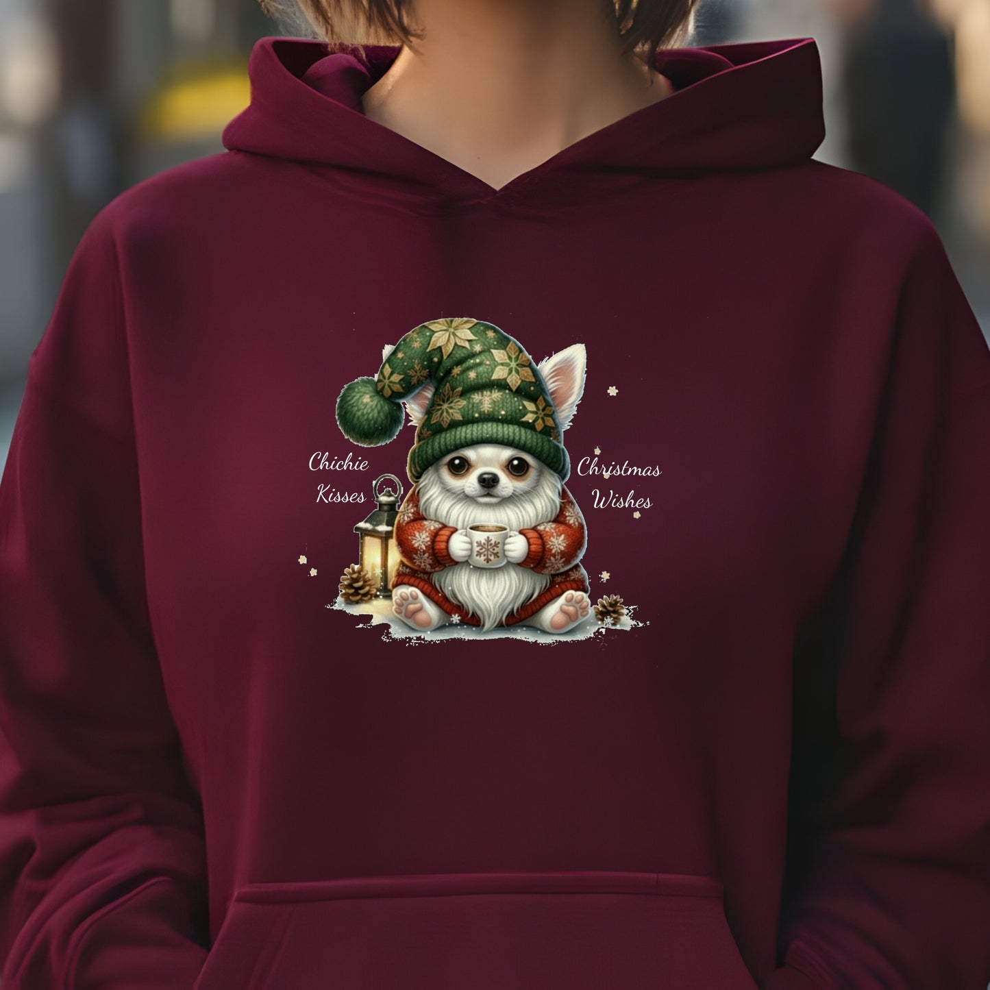 Magical Chihuahua Christmas Gnome Unisex Premium Hoodie – Cozy Joy for Dog Lovers