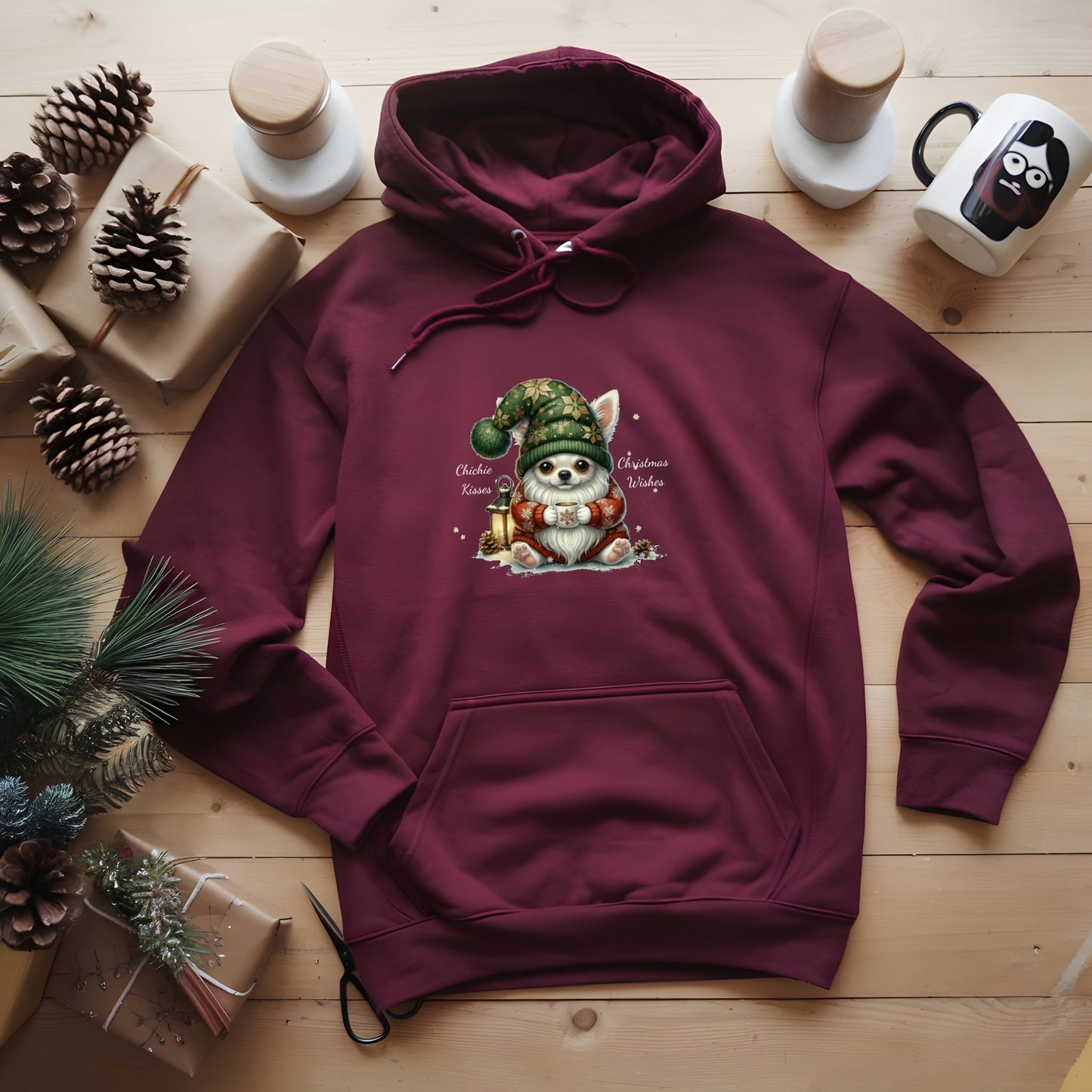 Magical Chihuahua Christmas Gnome Unisex Premium Hoodie – Cozy Joy for Dog Lovers