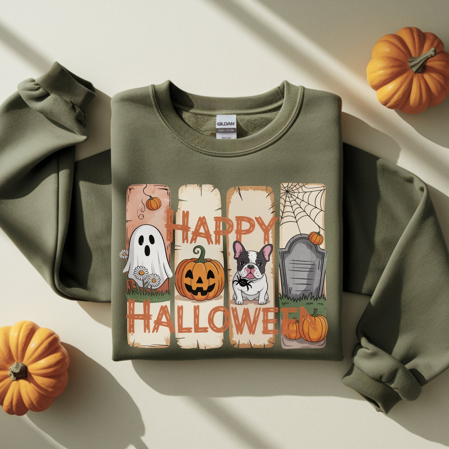 Cozy Frenchie Halloween Sweatshirt – Dog Lover Gift