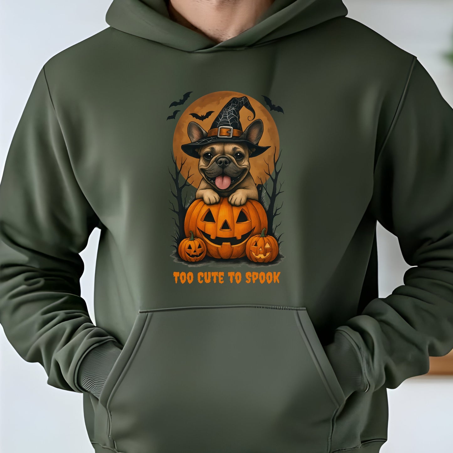 Halloween Unisex Premium Hoodie French Bulldog Witch