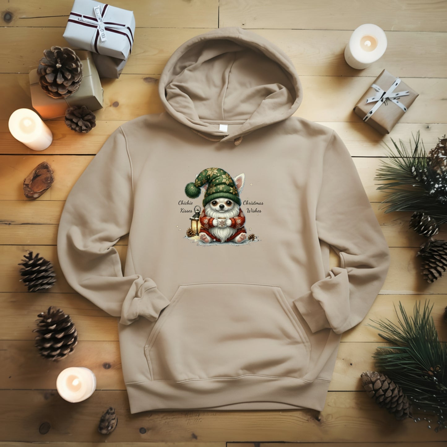 Magical Chihuahua Christmas Gnome Unisex Premium Hoodie – Cozy Joy for Dog Lovers