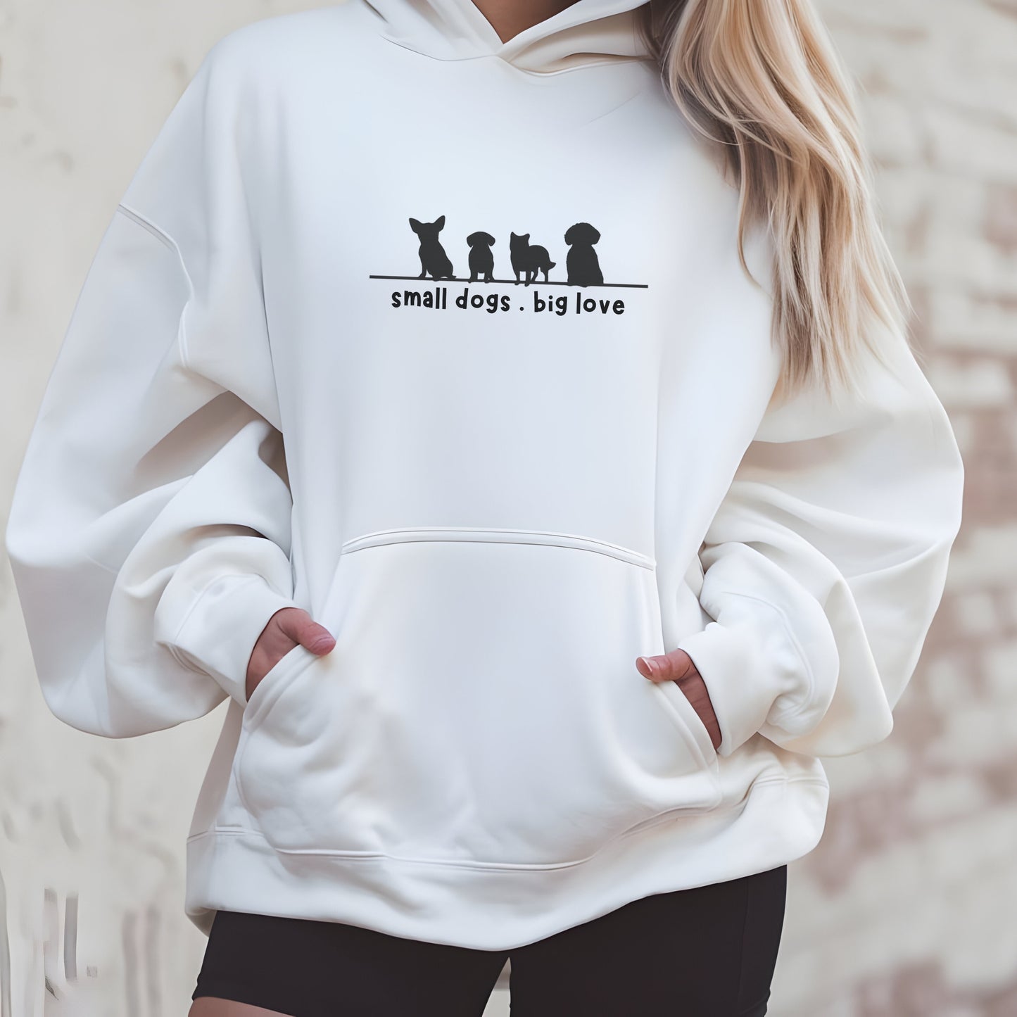 Funny Unisex Hoodie Dog Lover Gift Small Dogs Big Love