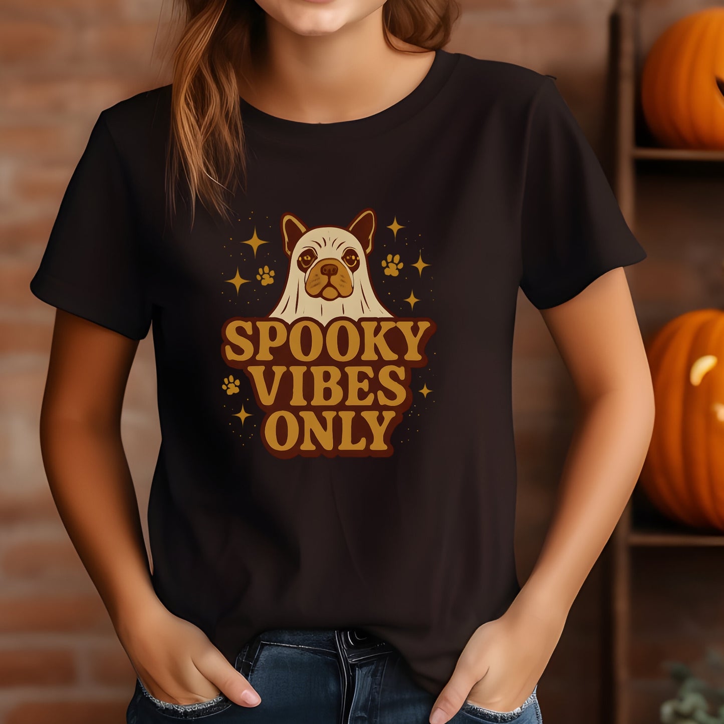 Spooky Vibes Only Halloween Unisex Premium Tee Dog Lover Gift