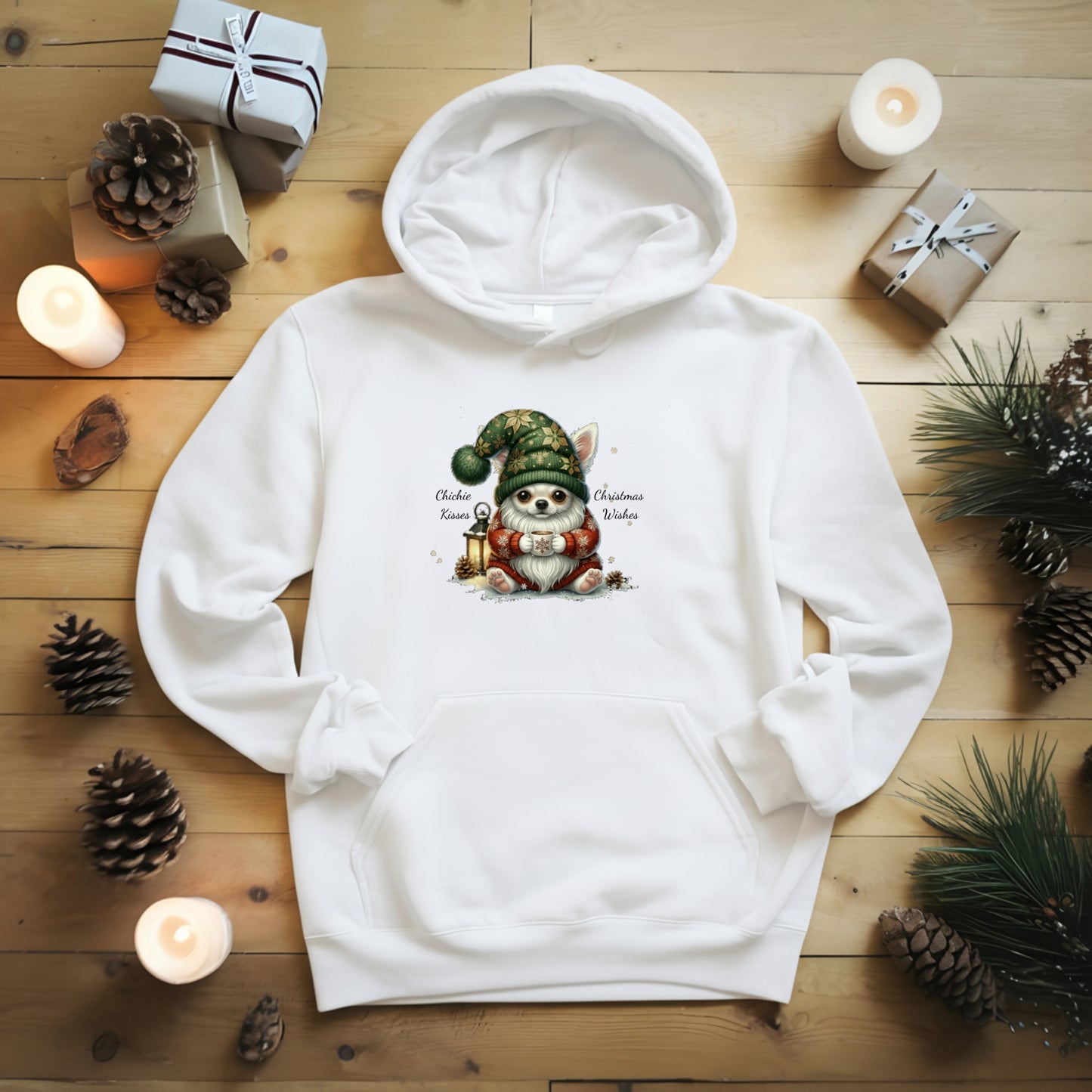 Magical Chihuahua Christmas Gnome Unisex Premium Hoodie – Cozy Joy for Dog Lovers
