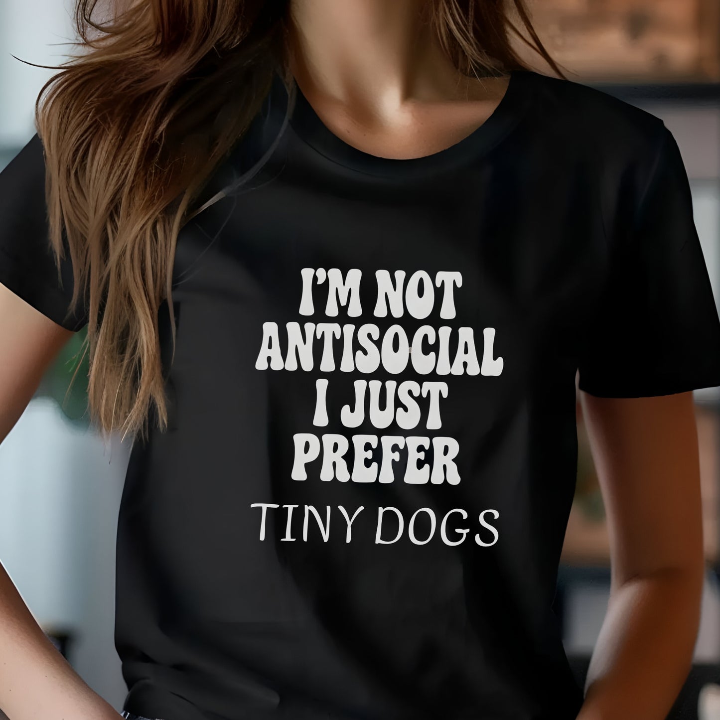 Not antisocial Unisex Premium Tee Just Prefer Tiny Dogs