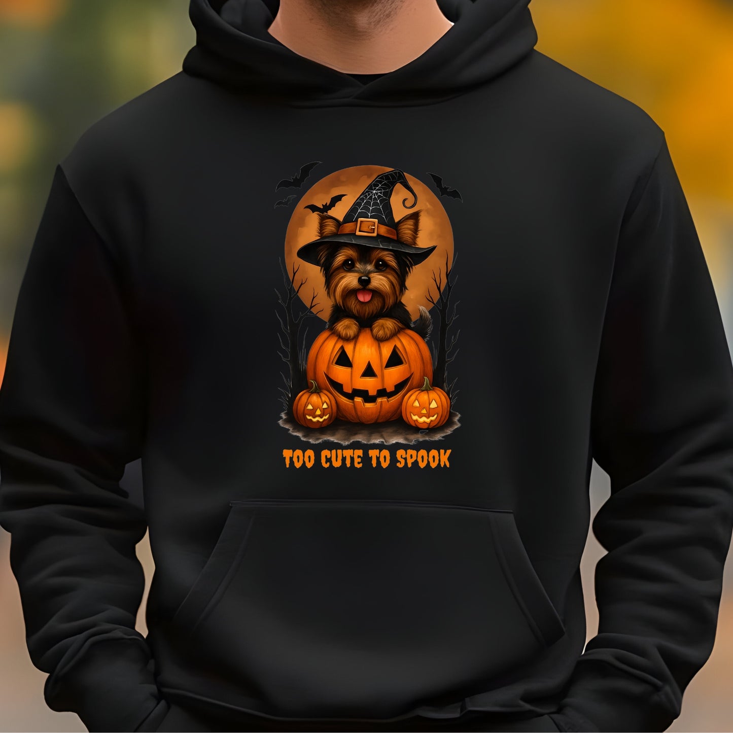 Cute Halloween Unisex Premium Hoodie Yorkie Witch