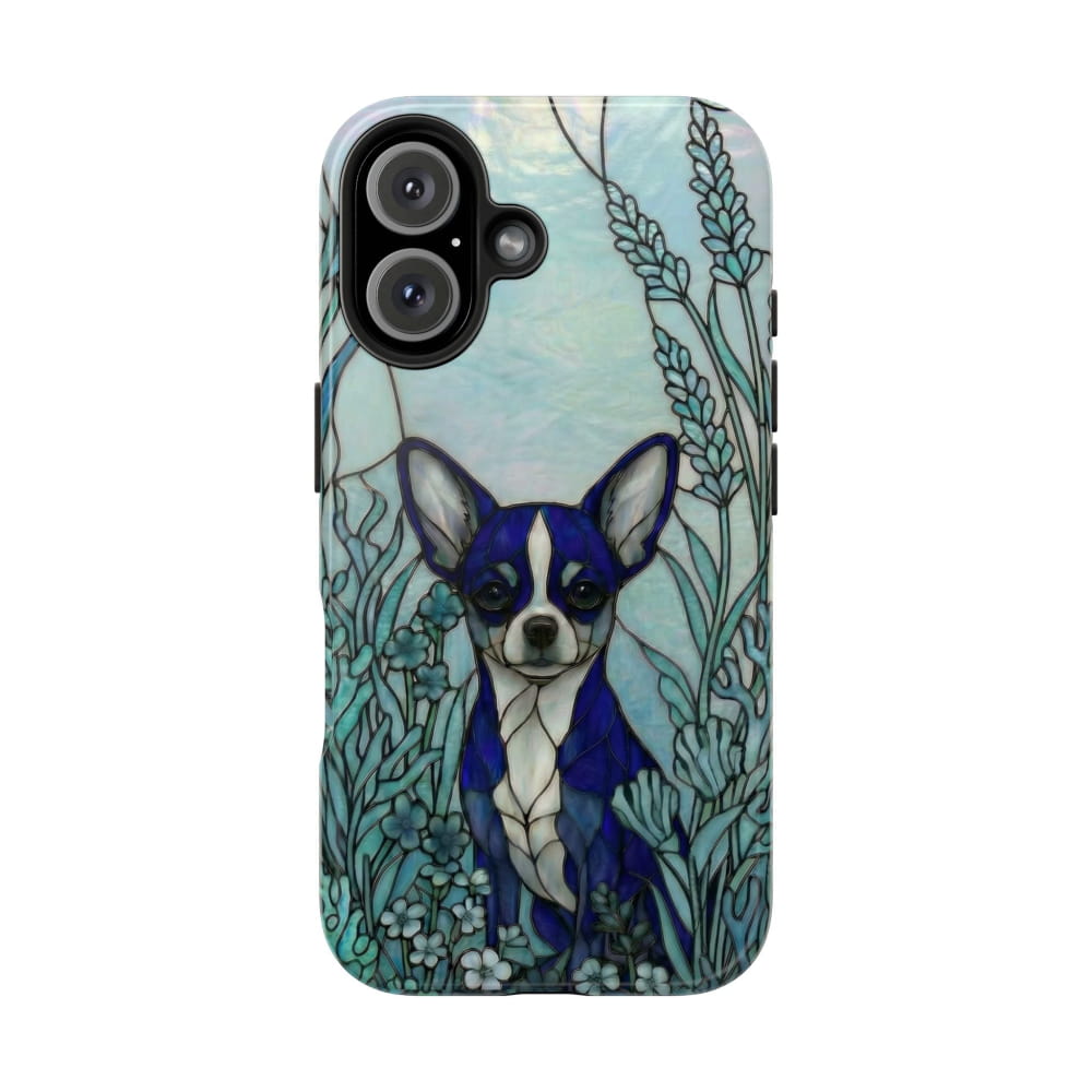 Chihuahua Stained Glass Style Tough Case, Alert & True Theme - Phone Case
