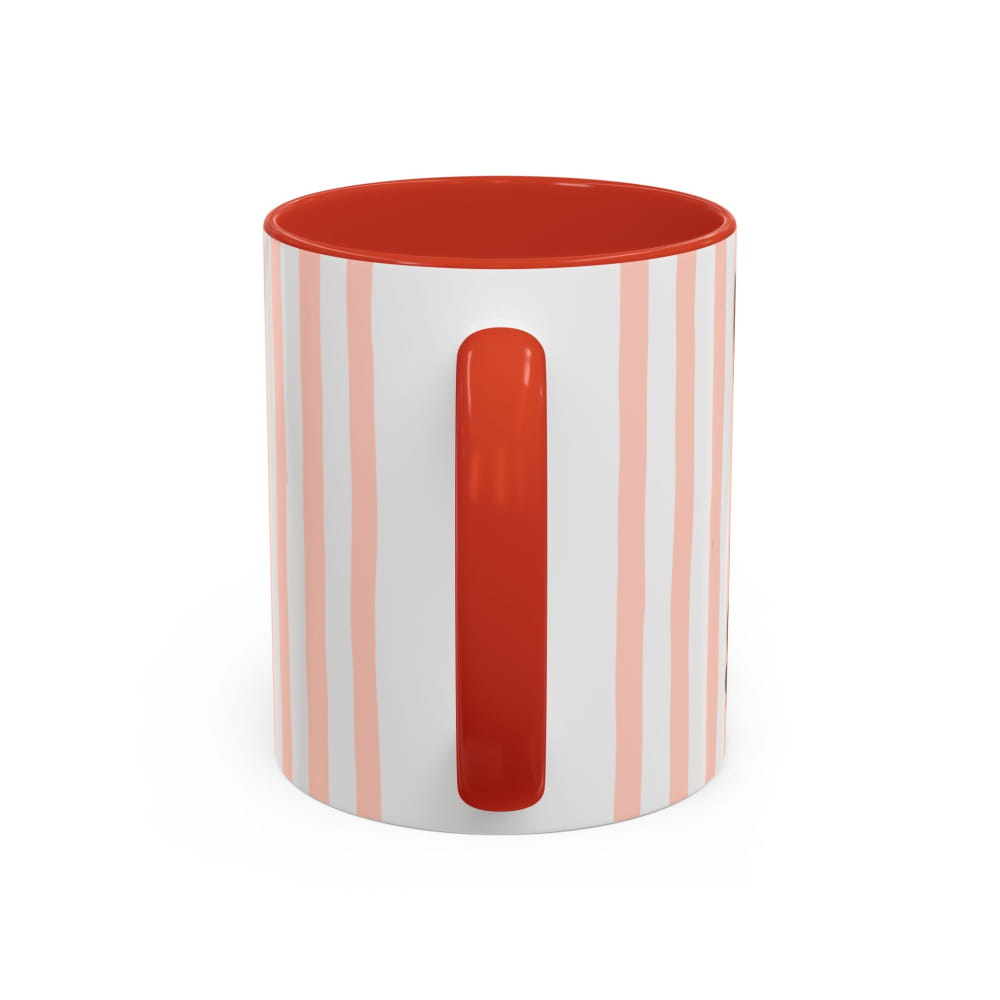 Cute Light Red Striped Mini Pinscher Ceramic Cup - 11oz / Red - Mug