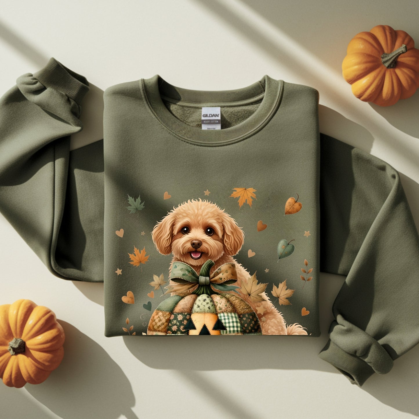 Toy Poodle Fall Halloween Patchwork Premium Unisex Sweatshirt