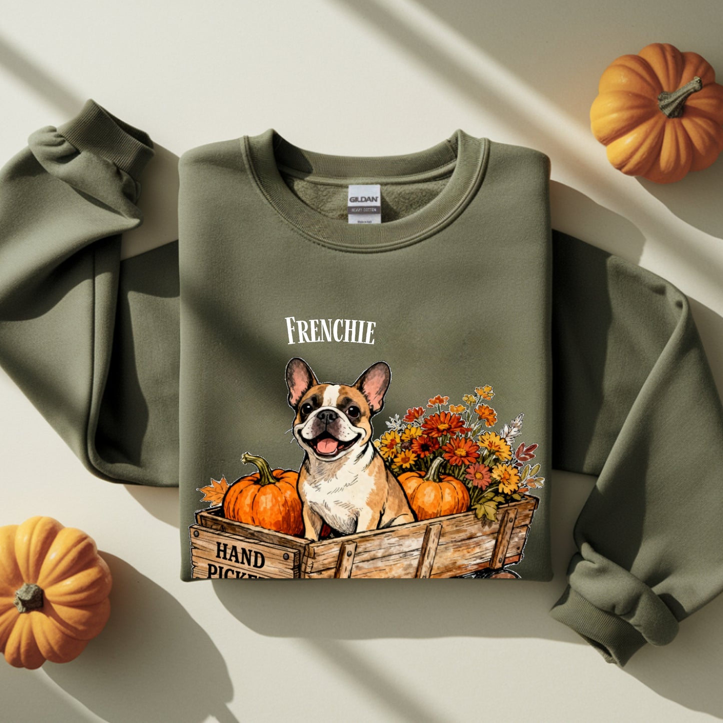 Hand Picked Frenchie Pumpkin Patch Unisex Premium Sweatshirt