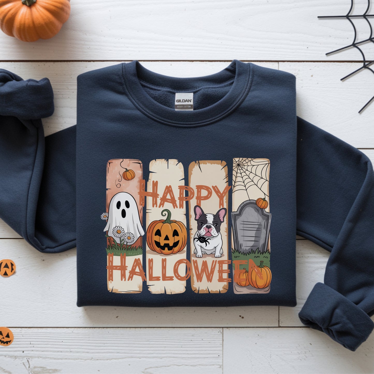 Cozy Frenchie Halloween Sweatshirt – Dog Lover Gift