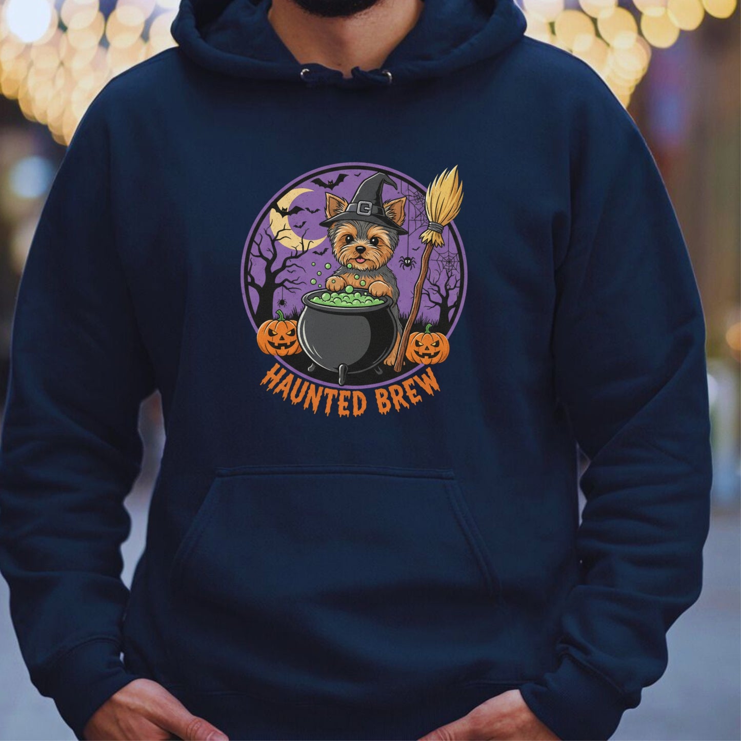 Cute Yorkiew Halloween Unisex Premium Hoodie Witch Cauldron