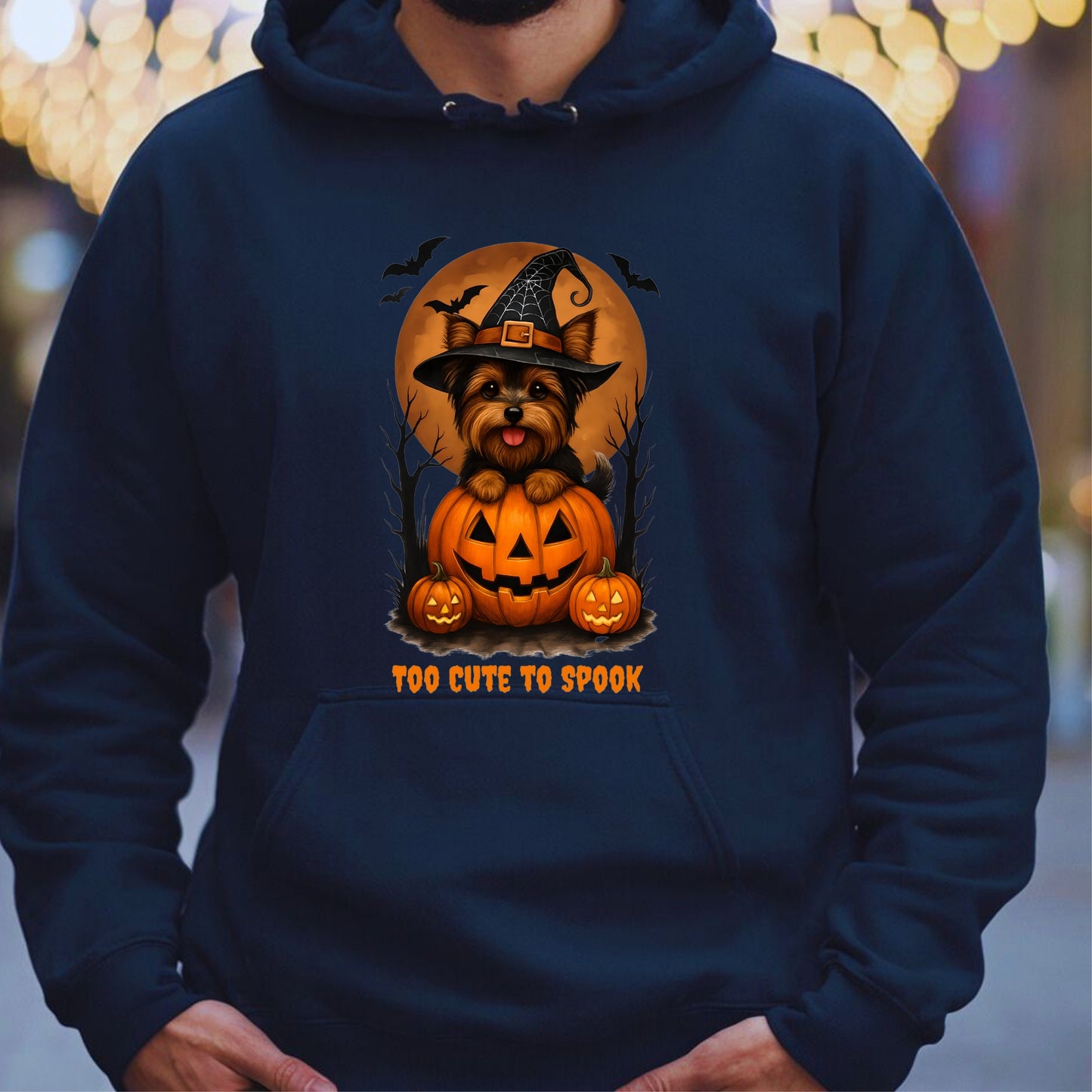Cute Halloween Unisex Premium Hoodie Yorkie Witch