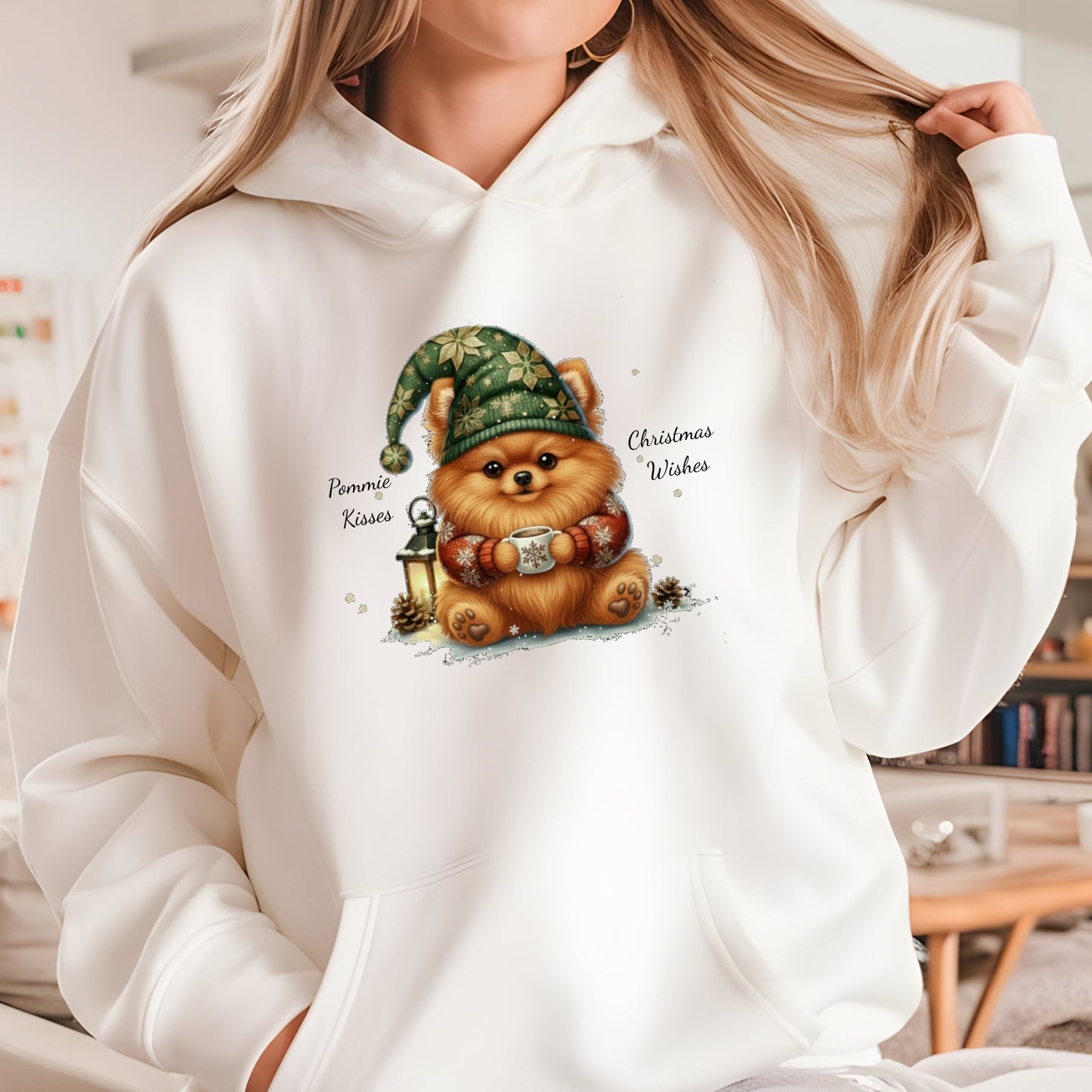 Magical Pomeranian Christmas Gnome Unisex Premium Hoodie – Cozy Joy for Dog Lovers