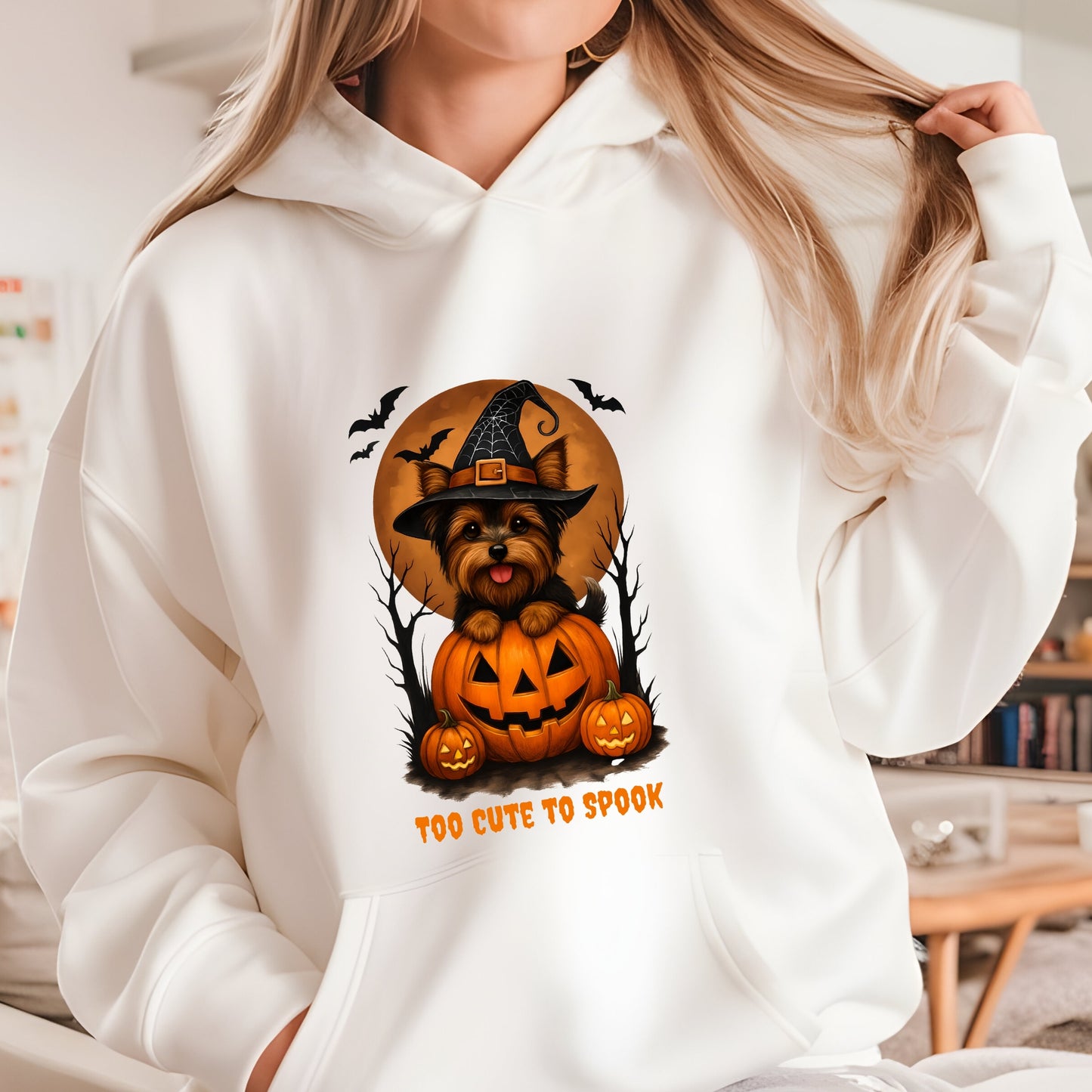 Cute Halloween Unisex Premium Hoodie Yorkie Witch