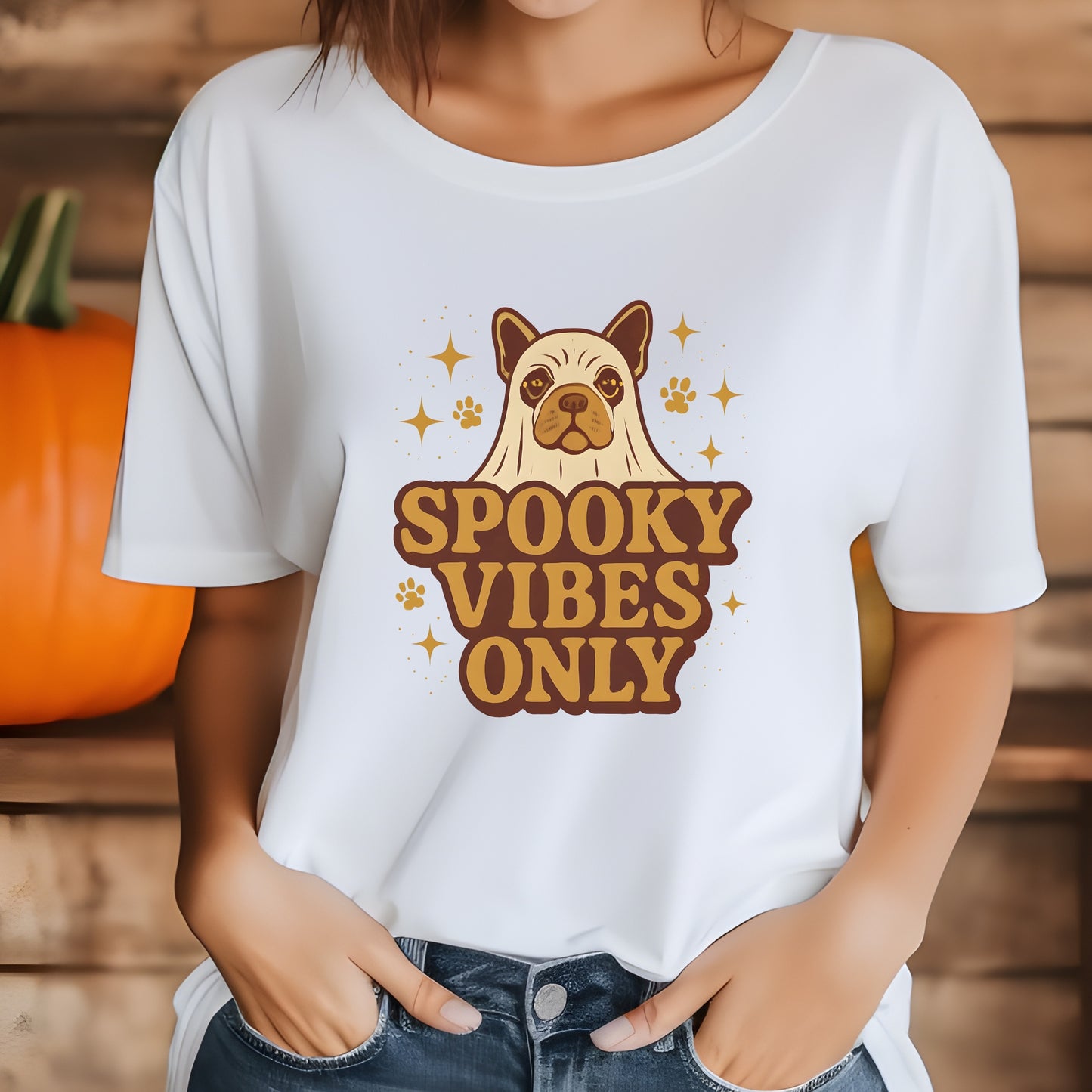 Spooky Vibes Only Halloween Unisex Premium Tee Dog Lover Gift