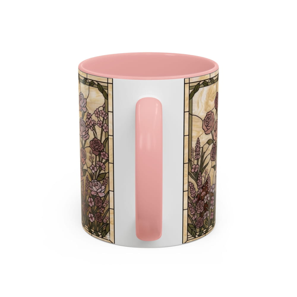 Stained Glass Style Mini Pinscher Coffee Mug, Rose Garden Theme - Mug
