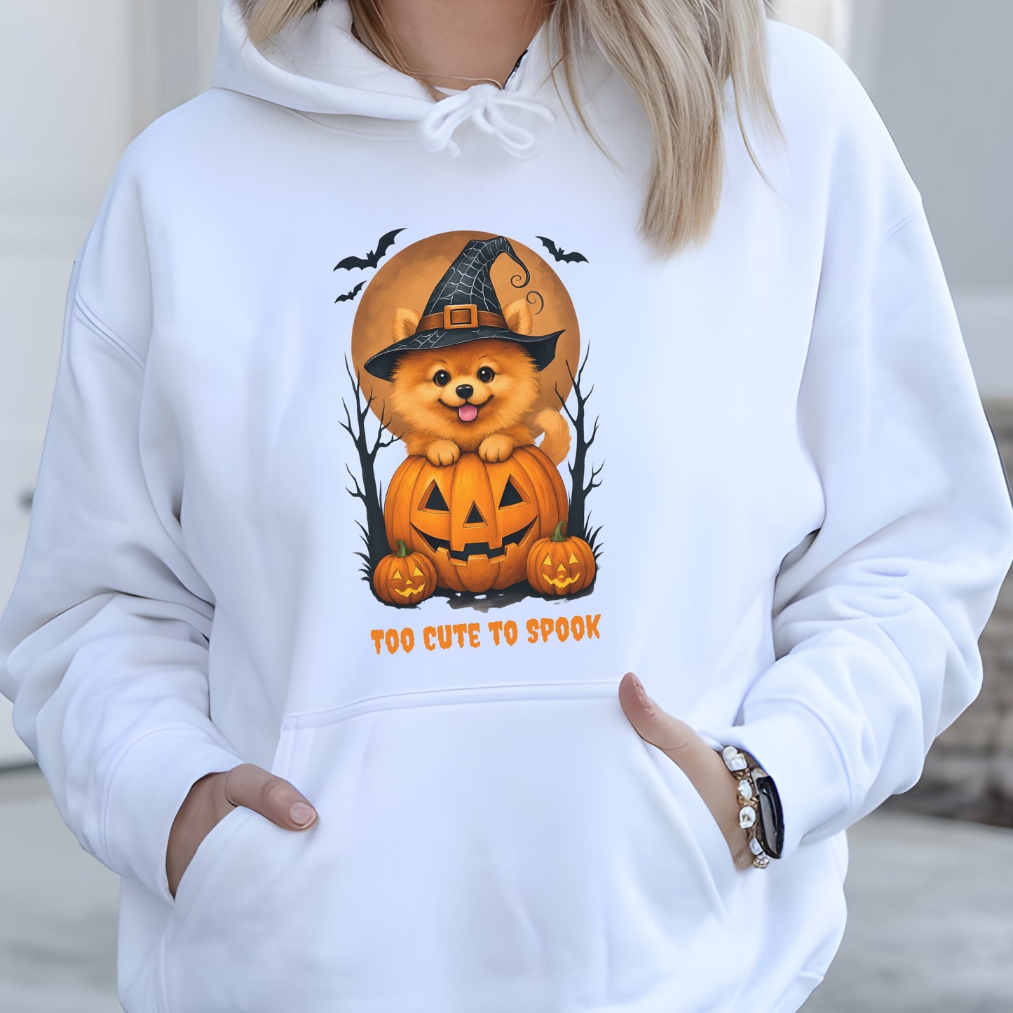 Cute Halloween Unisex Premium Hoodie Pomeranian Witch