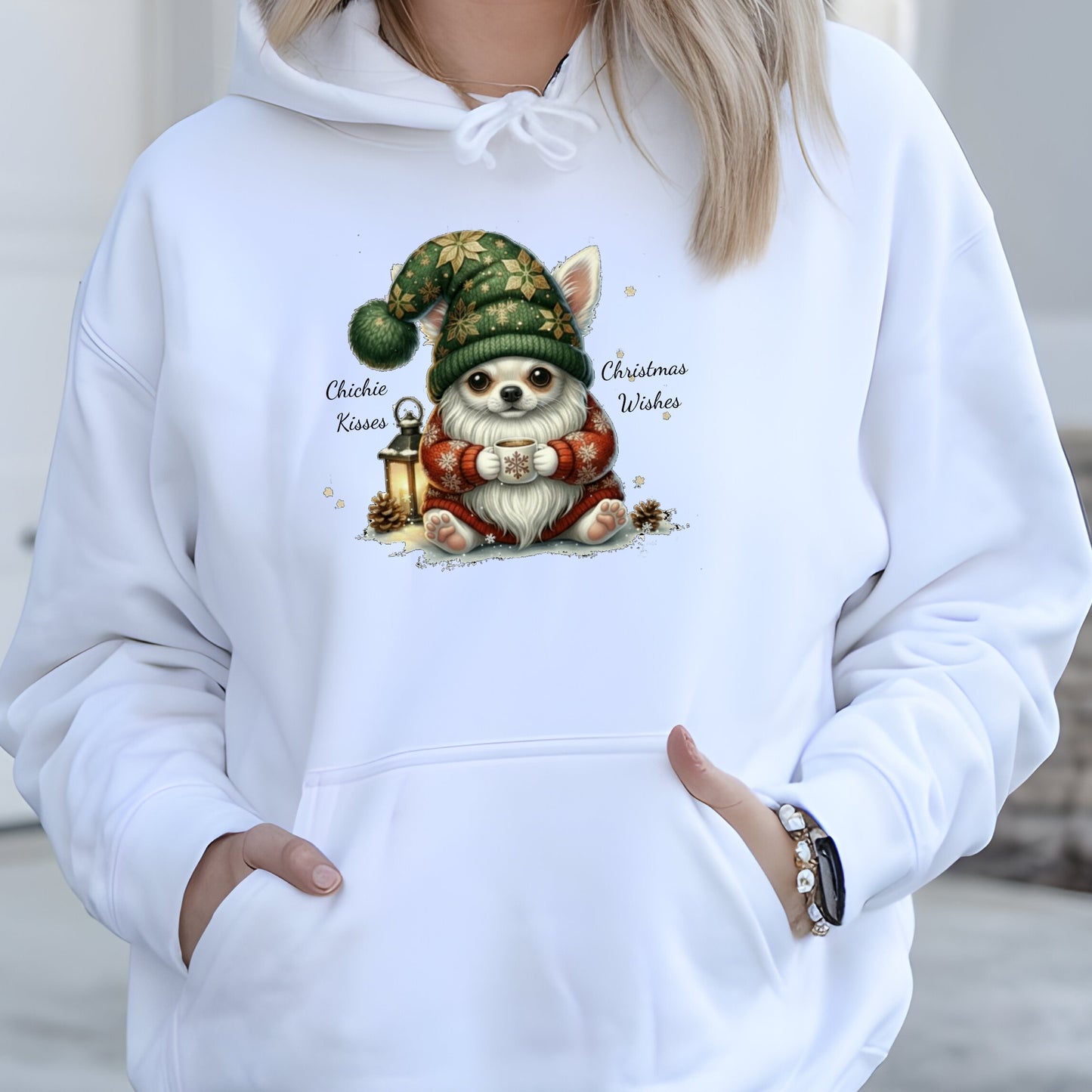 Magical Chihuahua Christmas Gnome Unisex Premium Hoodie – Cozy Joy for Dog Lovers