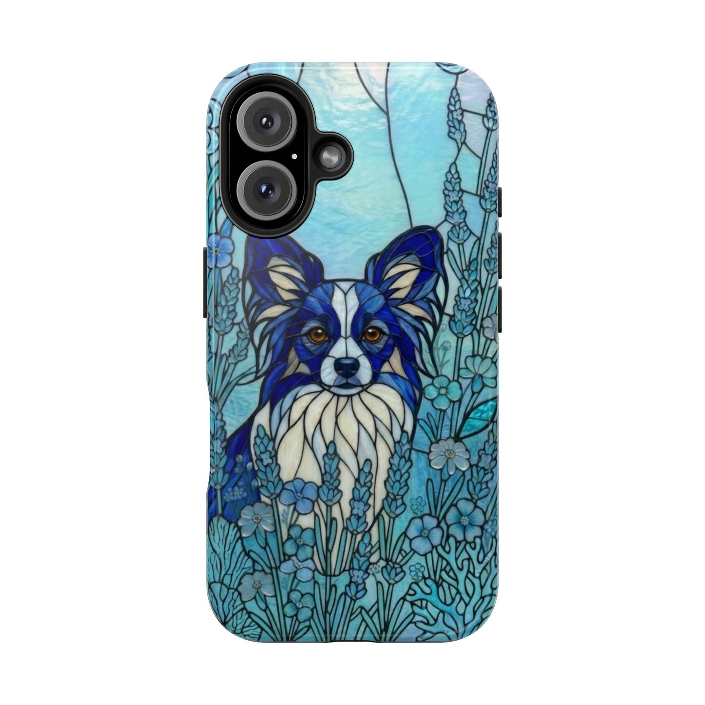 Papillon Stained Glass Style Tough Case — Ocean Blue Theme